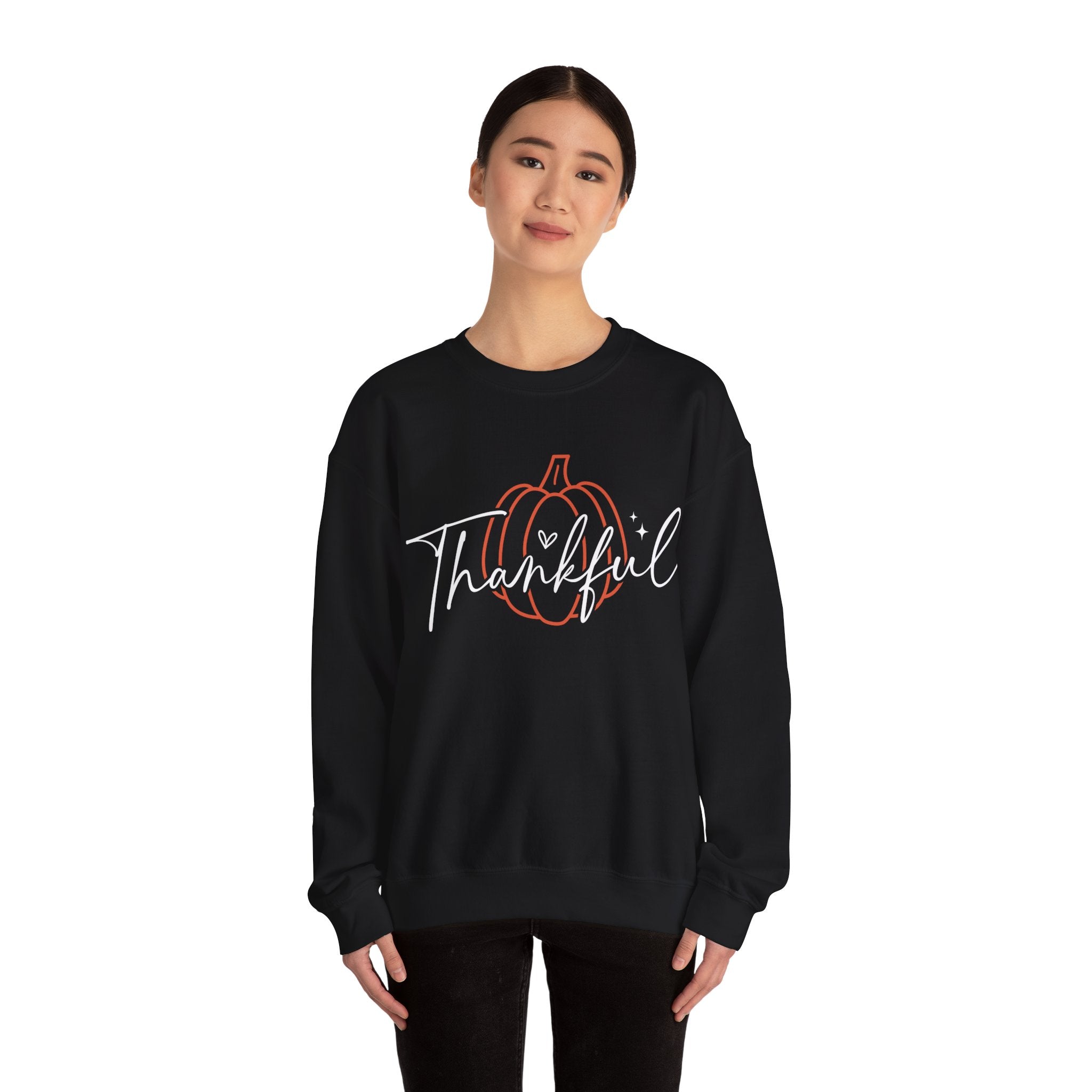 Thankful Pumpkin Womens Thanksgiving Sweatshirt