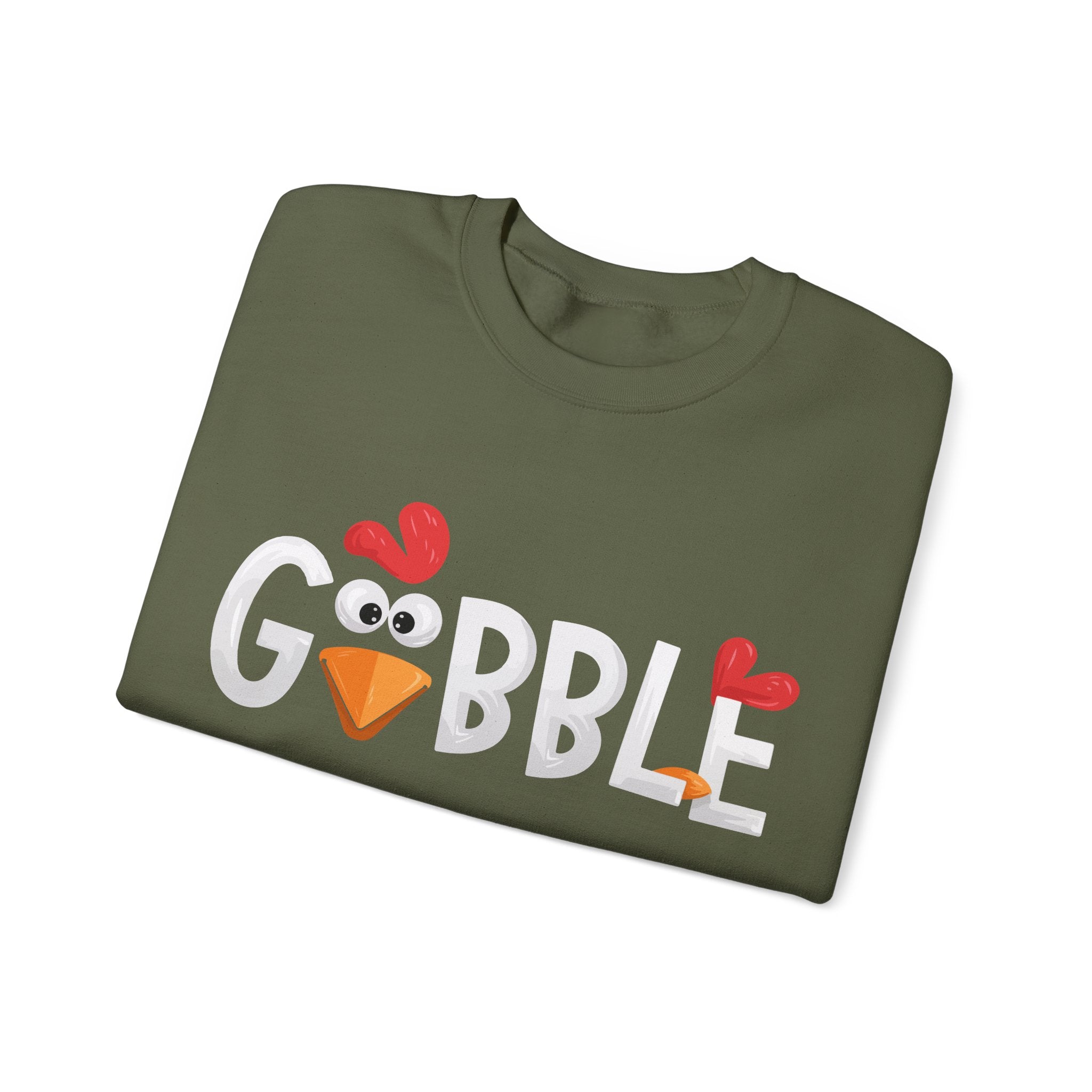 Gobble Turkey Face Thanksgiving Sweatshirt