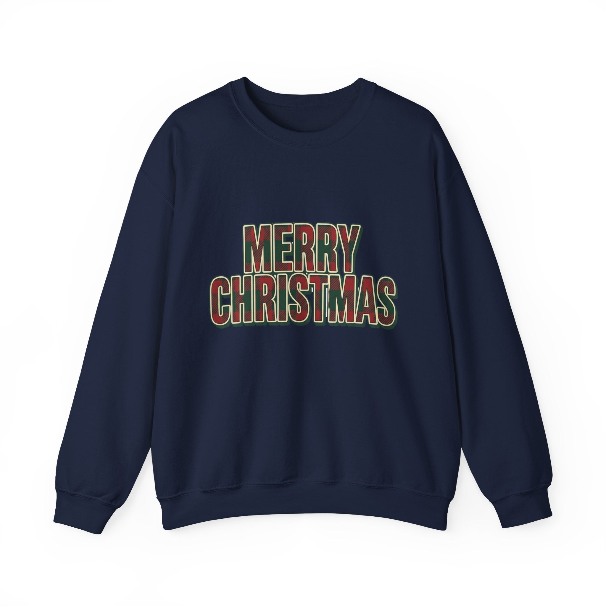 Merry Christmas Womens Christmas Sweatshirt | Plaid Letters