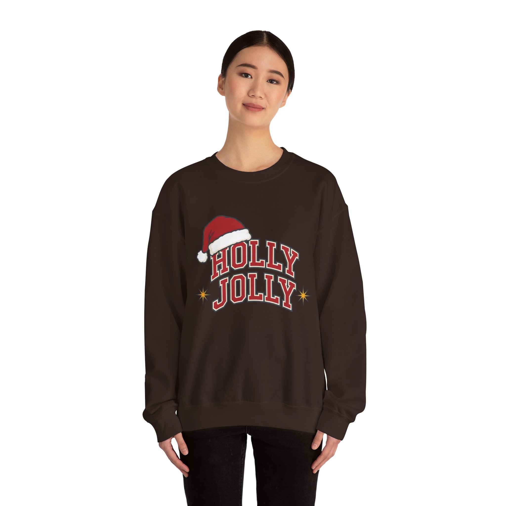 Holly Jolly Santa Hat Sweatshirt | Womens Christmas Sweatshirt