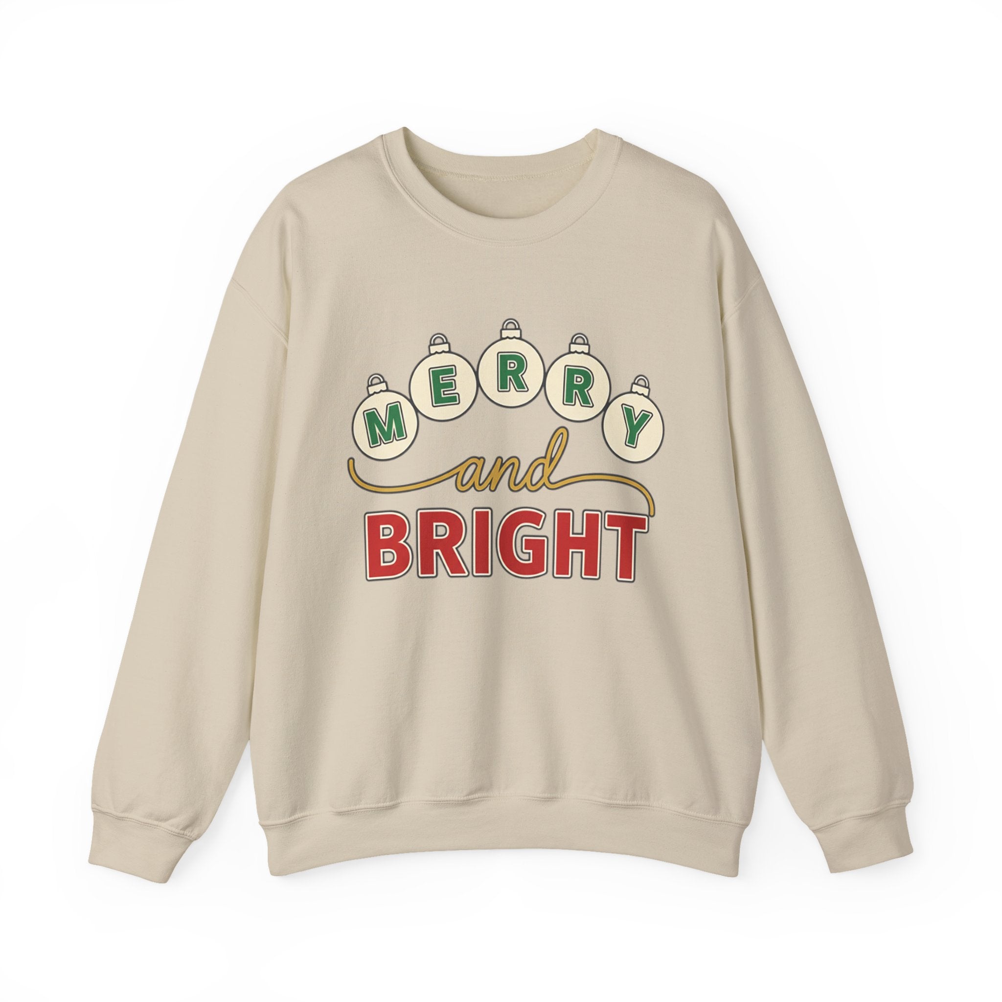 Merry and Bright Womens Christmas Ornaments Sweatshirt