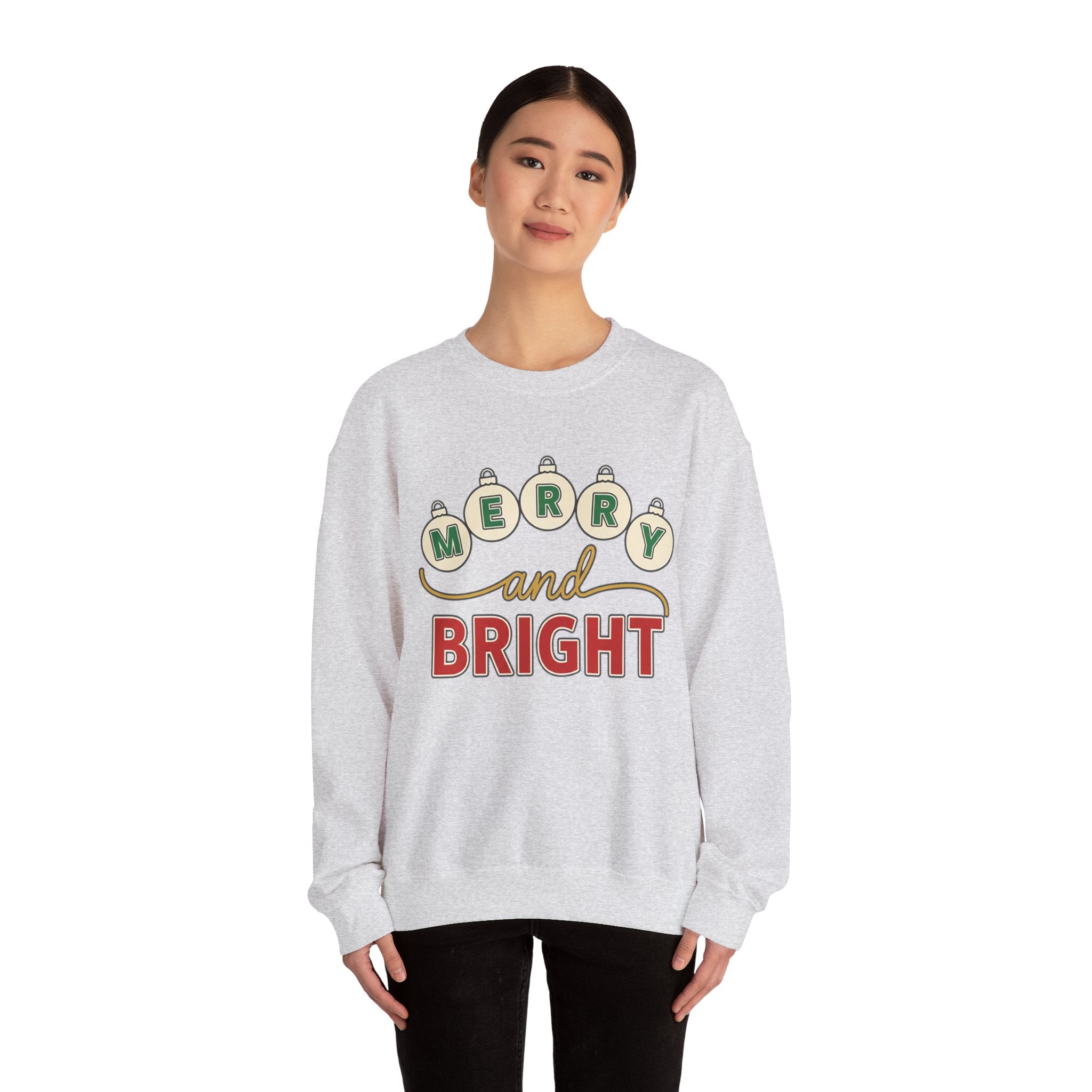 Merry and Bright Womens Christmas Ornaments Sweatshirt
