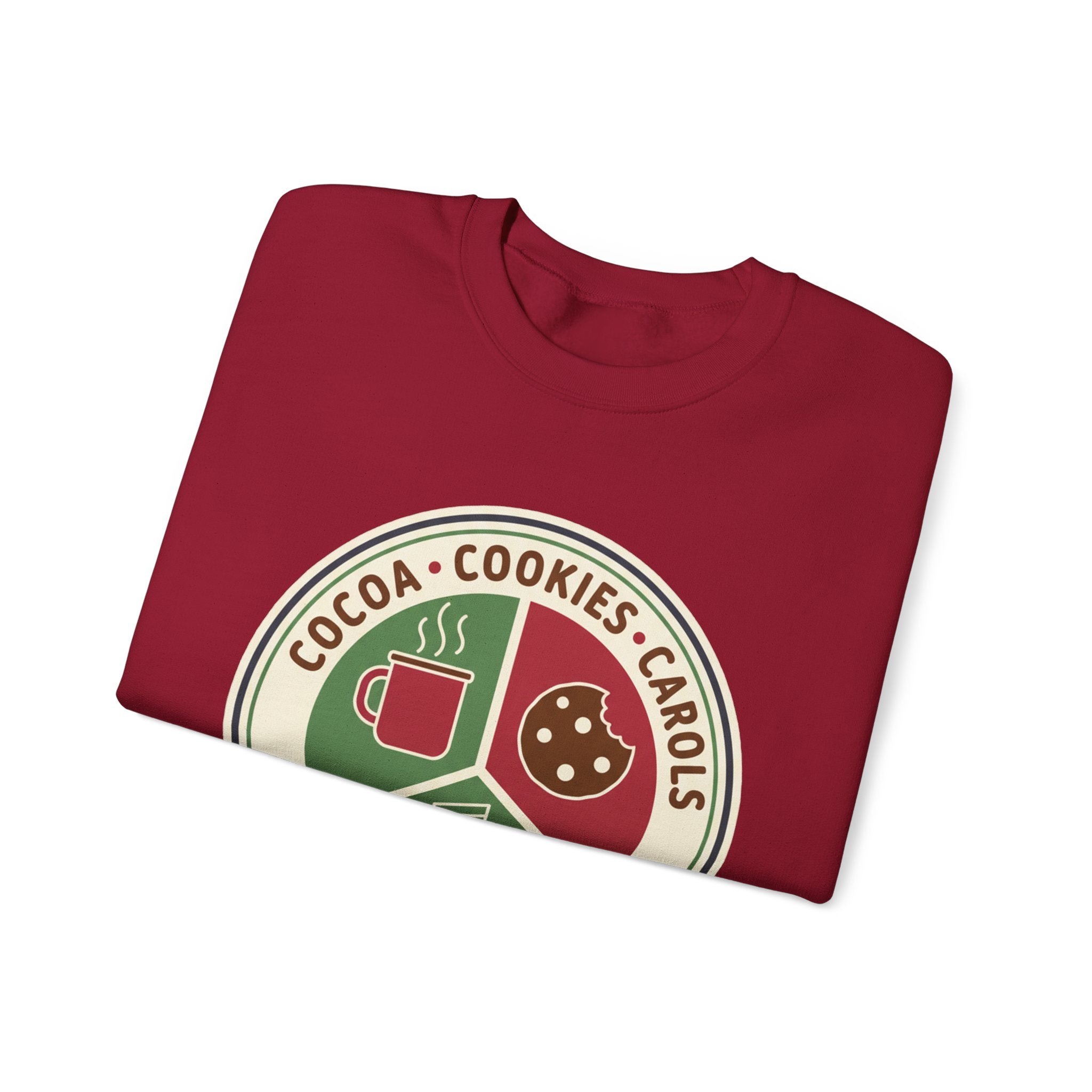 Cocoa Cookies Carols Christmas Sweatshirt | Womens Holiday Sweatshirt