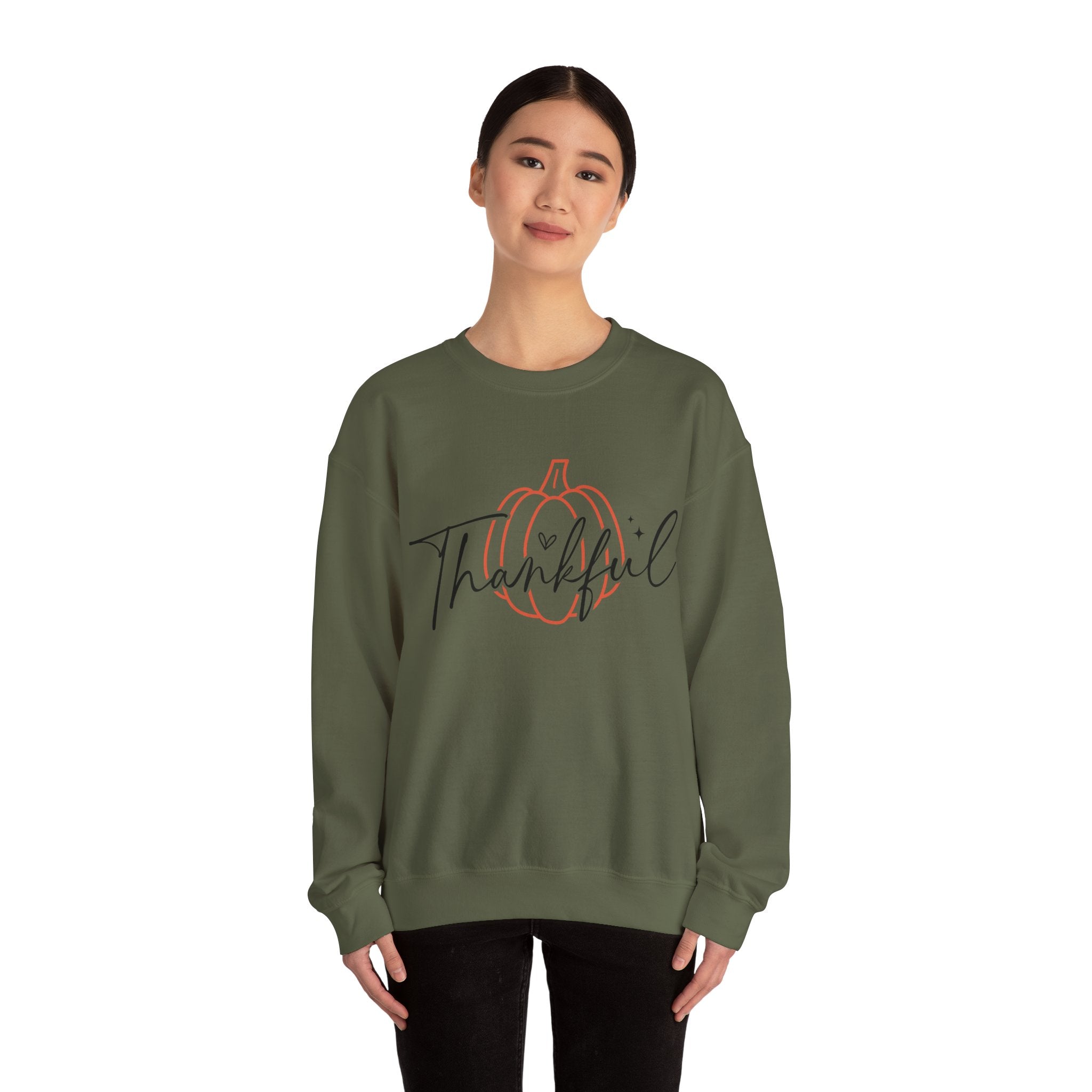 Thankful Pumpkin Womens Thanksgiving Sweatshirt