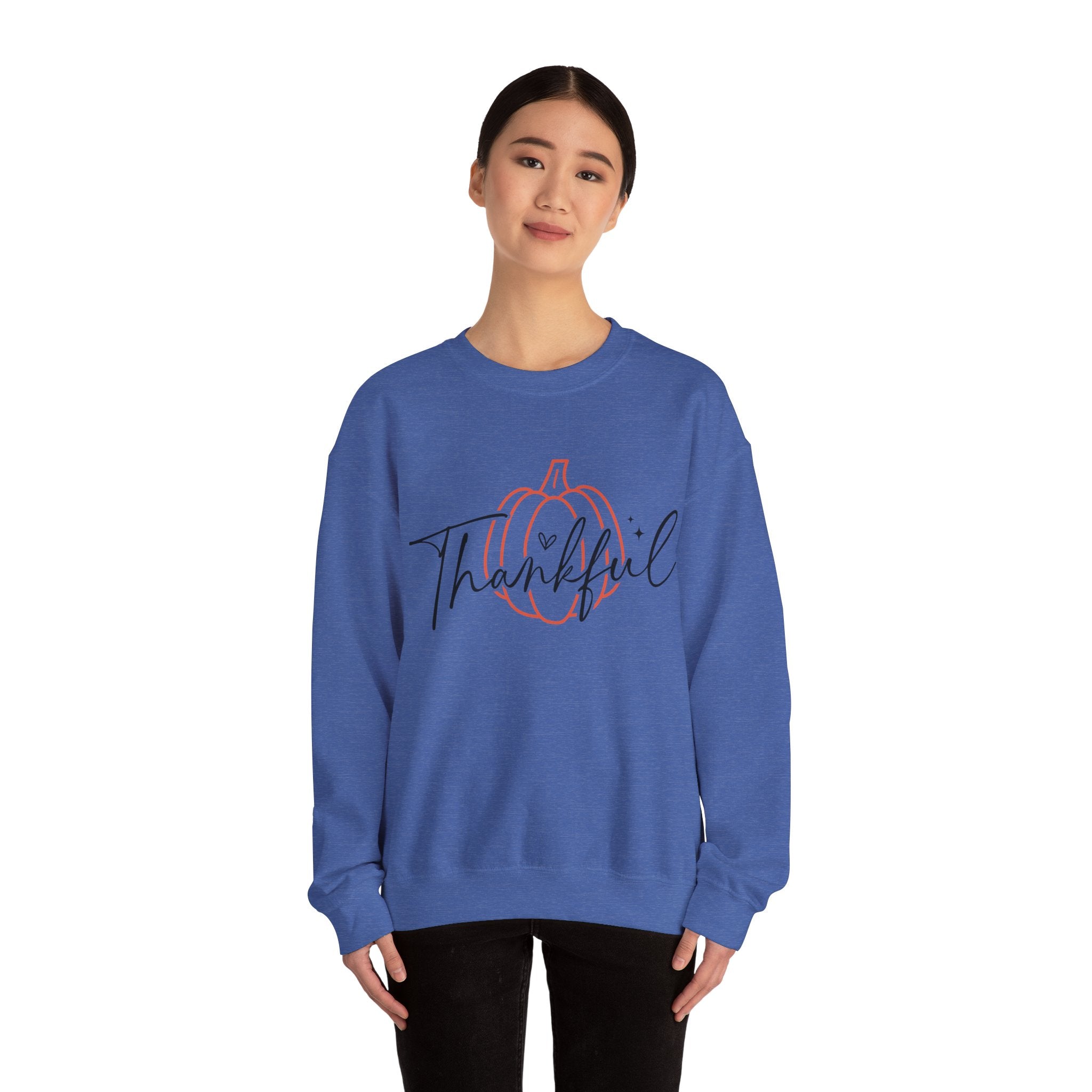 Thankful Pumpkin Womens Thanksgiving Sweatshirt