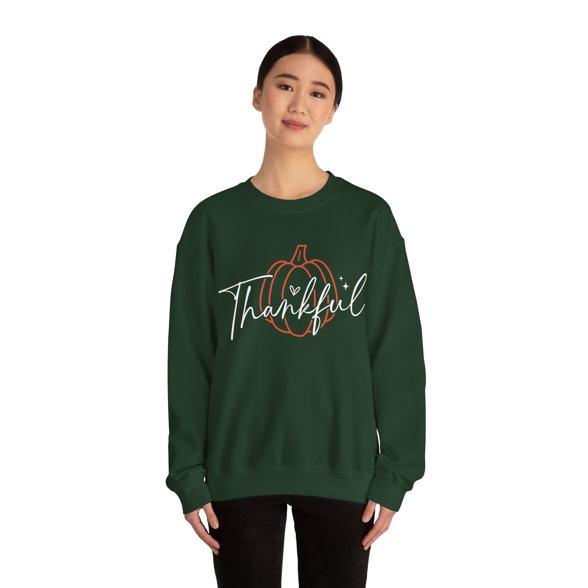 Thankful Pumpkin Womens Thanksgiving Sweatshirt