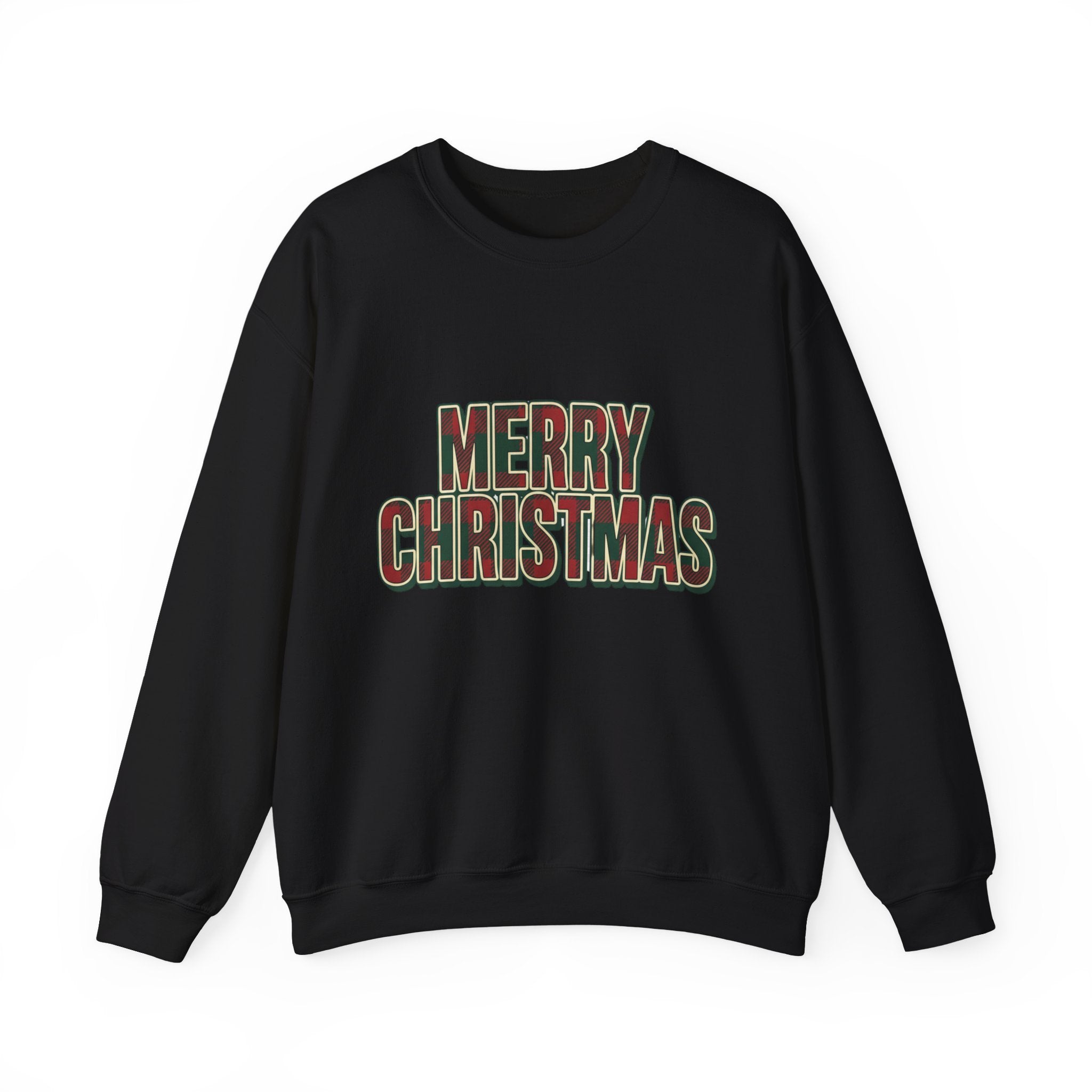 Merry Christmas Womens Christmas Sweatshirt | Plaid Letters