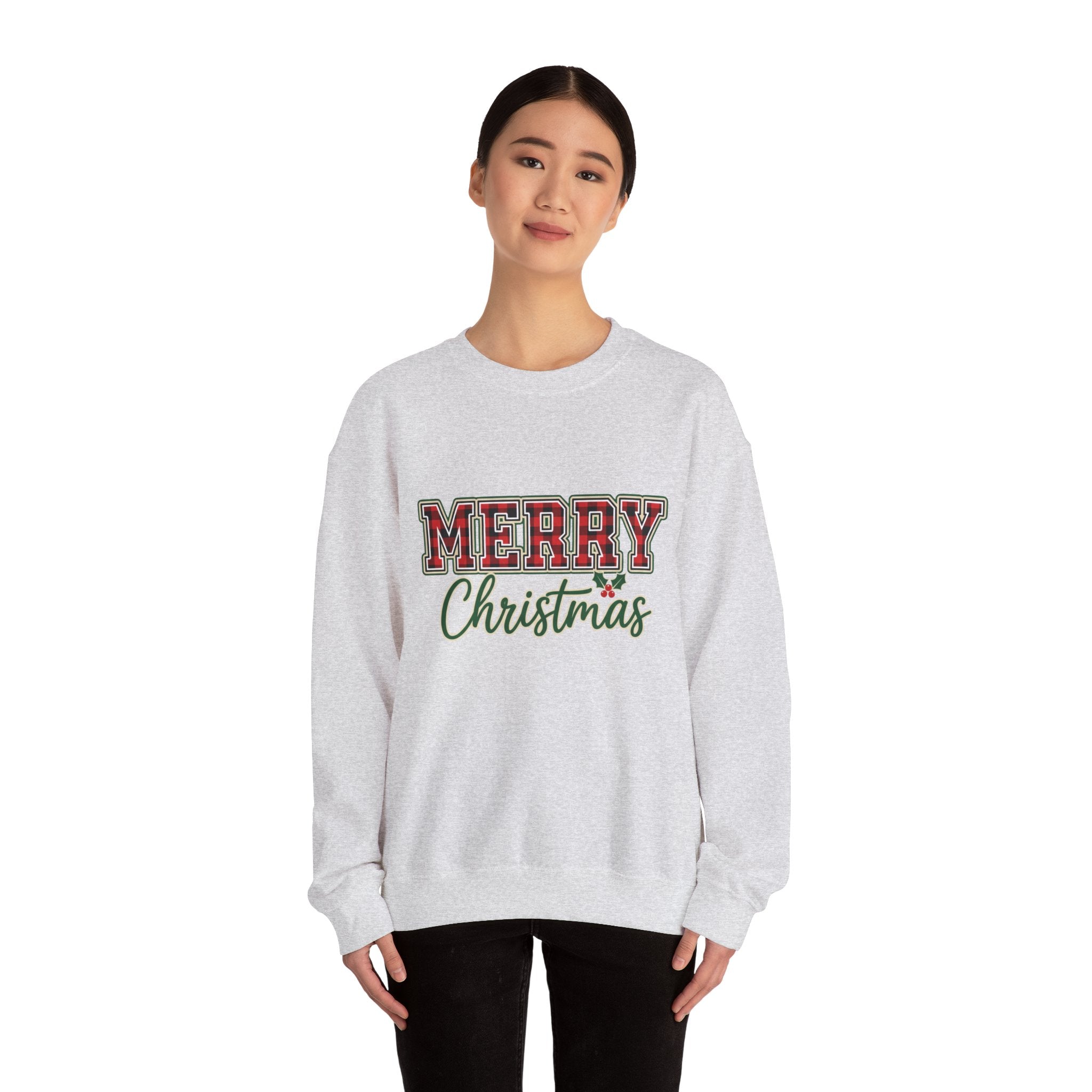 Classic Merry Christmas Womens Christmas Sweatshirt | Holiday Sweater for Women