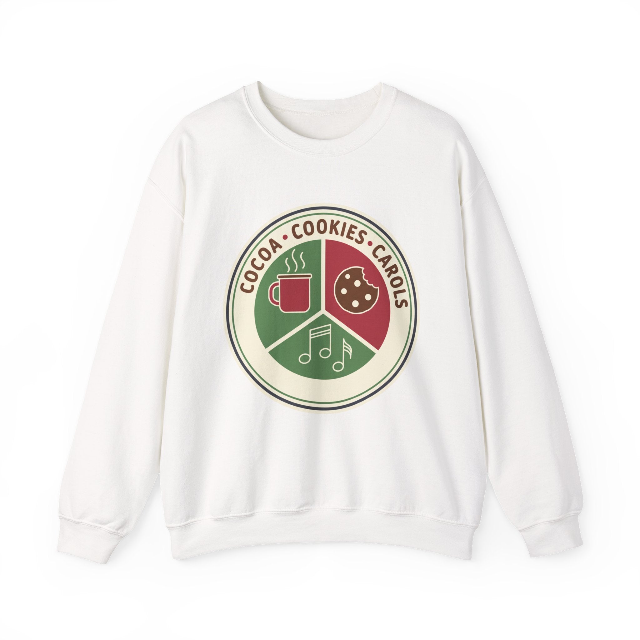 Cocoa Cookies Carols Christmas Sweatshirt | Womens Holiday Sweatshirt