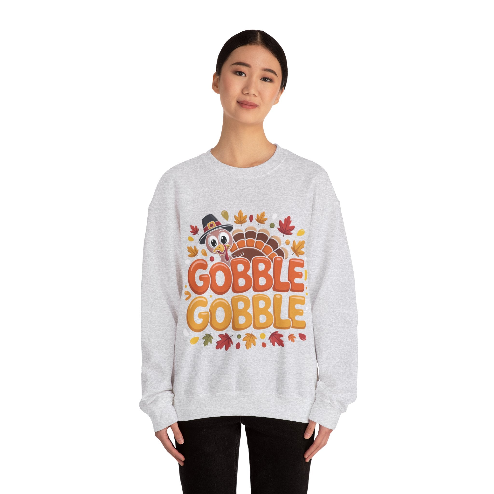 Gobble Gobble Turkey Thanksgiving Sweatshirt Crewneck Pullover Sweatshirt