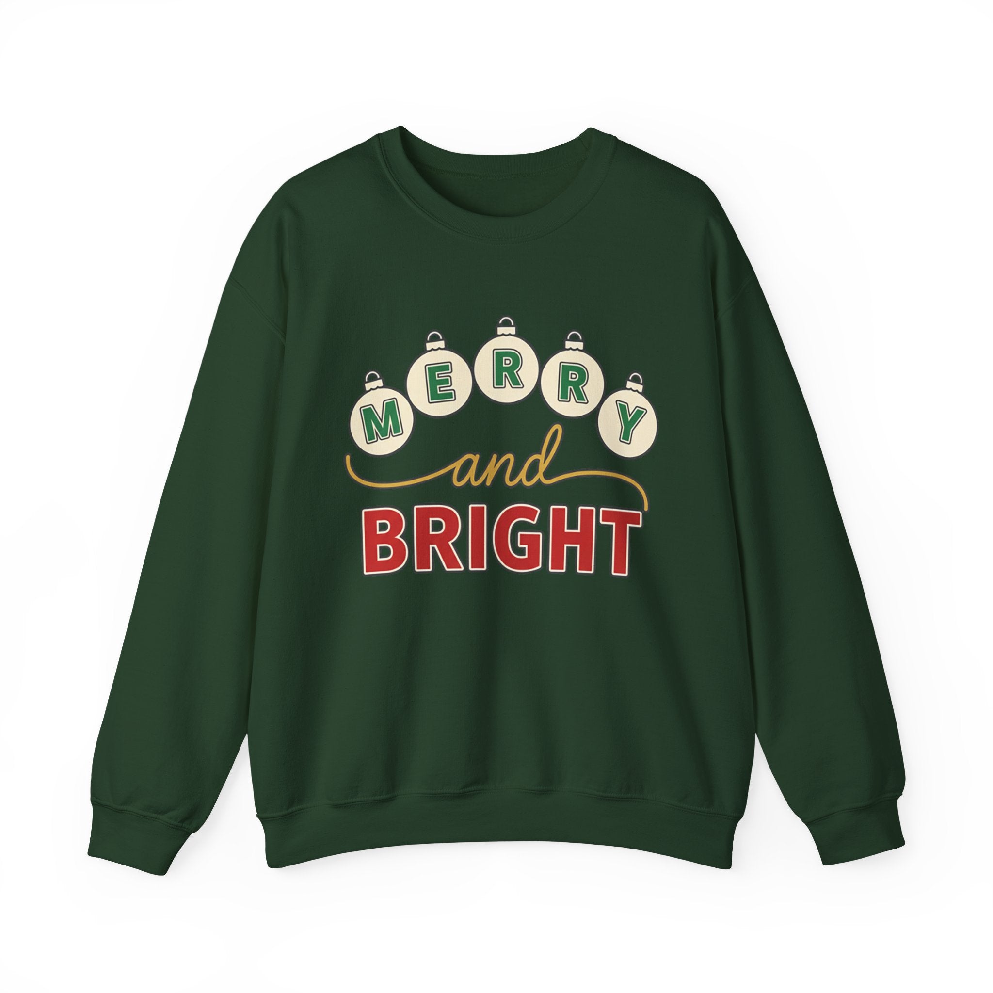 Merry and Bright Womens Christmas Ornaments Sweatshirt