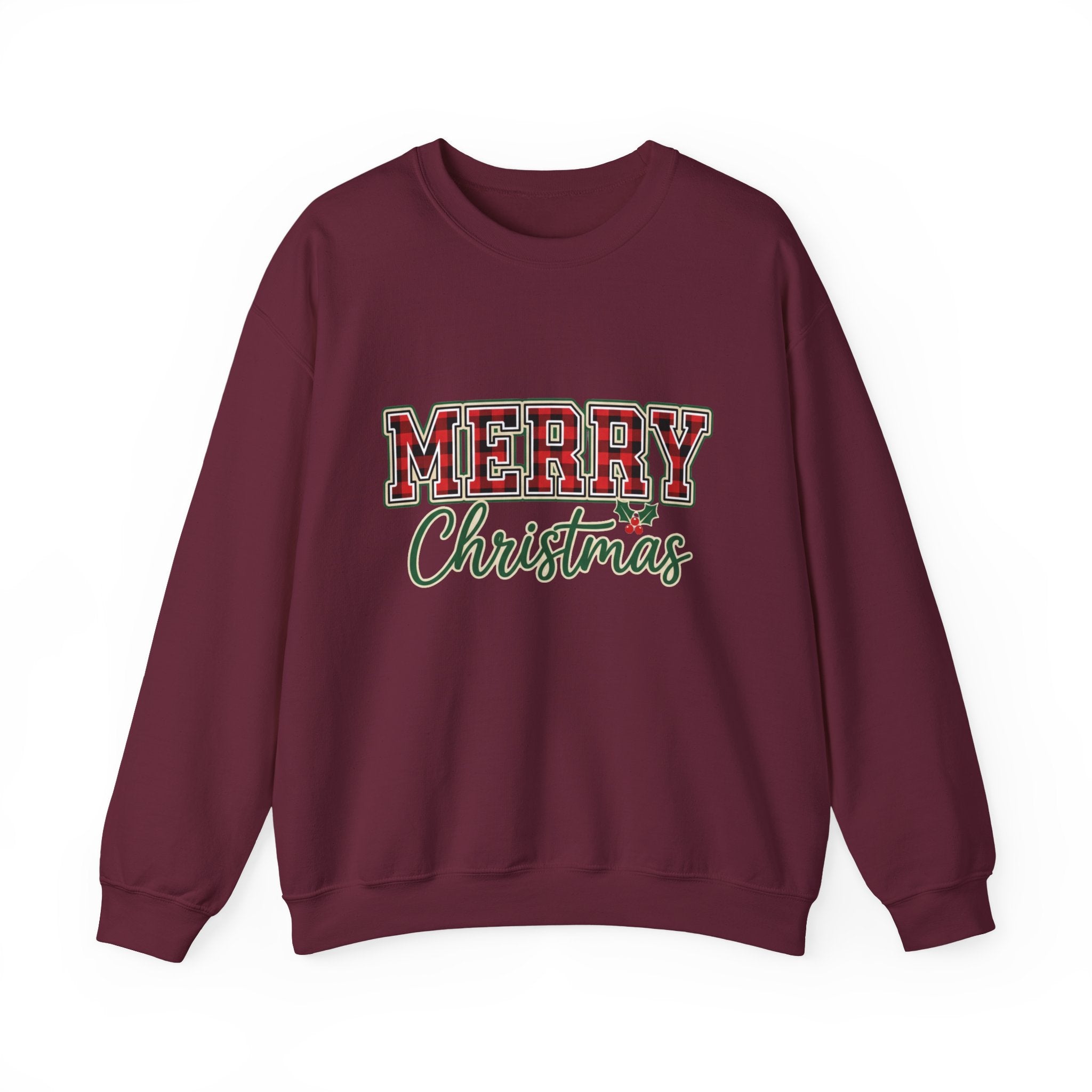 Classic Merry Christmas Womens Christmas Sweatshirt | Holiday Sweater for Women
