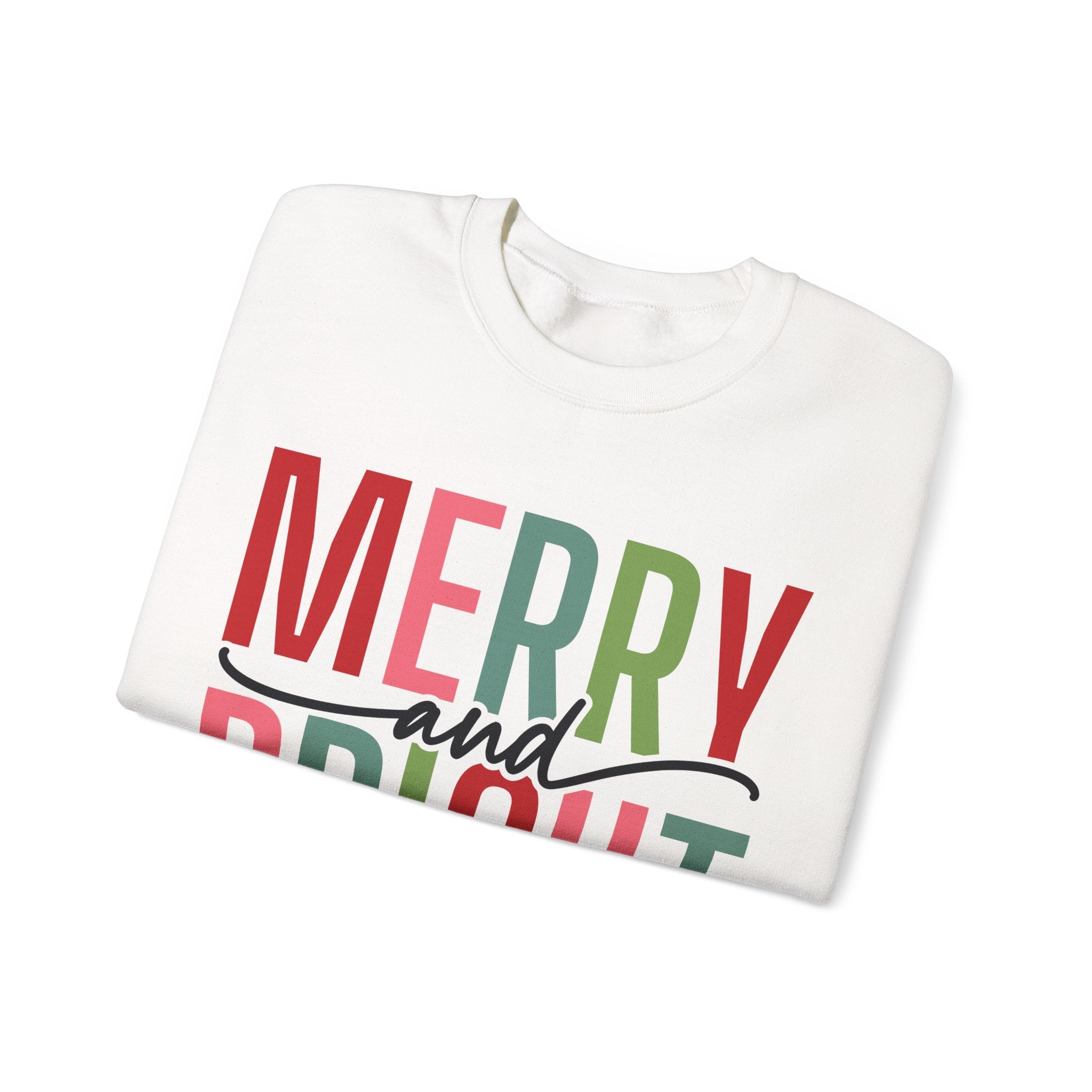Merry and Bright Christmas Sweatshirt for Women | Christmas Holiday Crewneck Sweatshirt