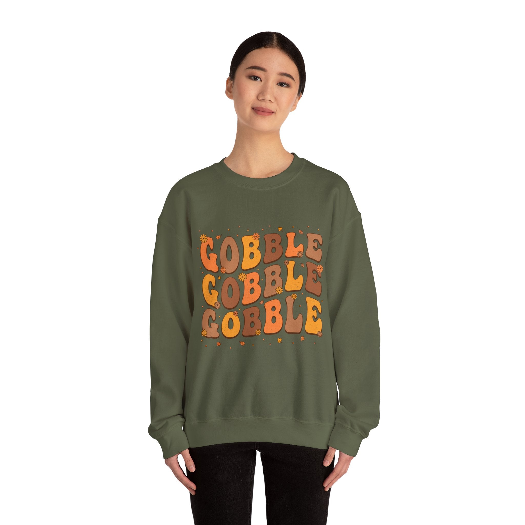 Gobble Gobble Gobble Retro Thanksgiving Sweatshirt