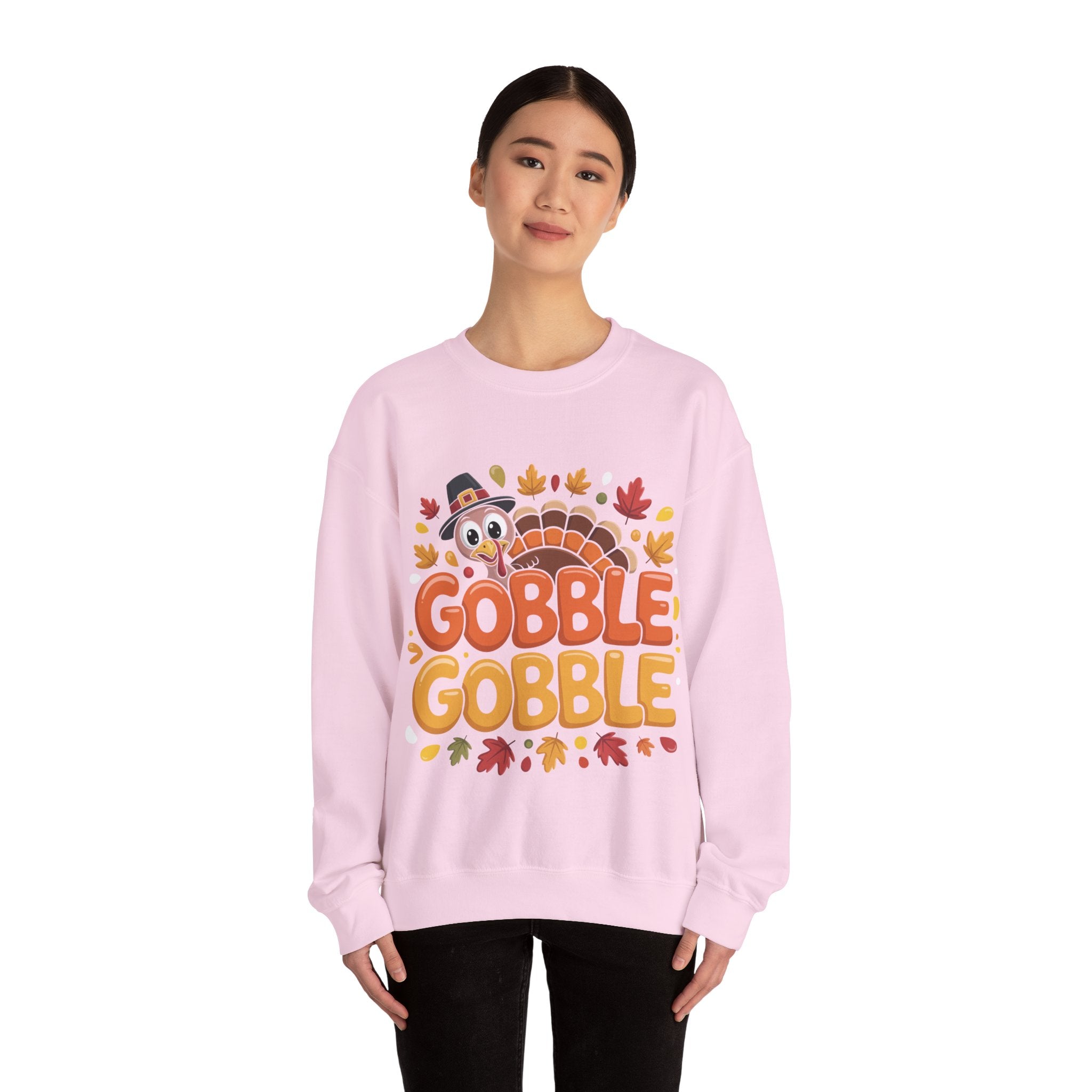 Gobble Gobble Turkey Thanksgiving Sweatshirt Crewneck Pullover Sweatshirt