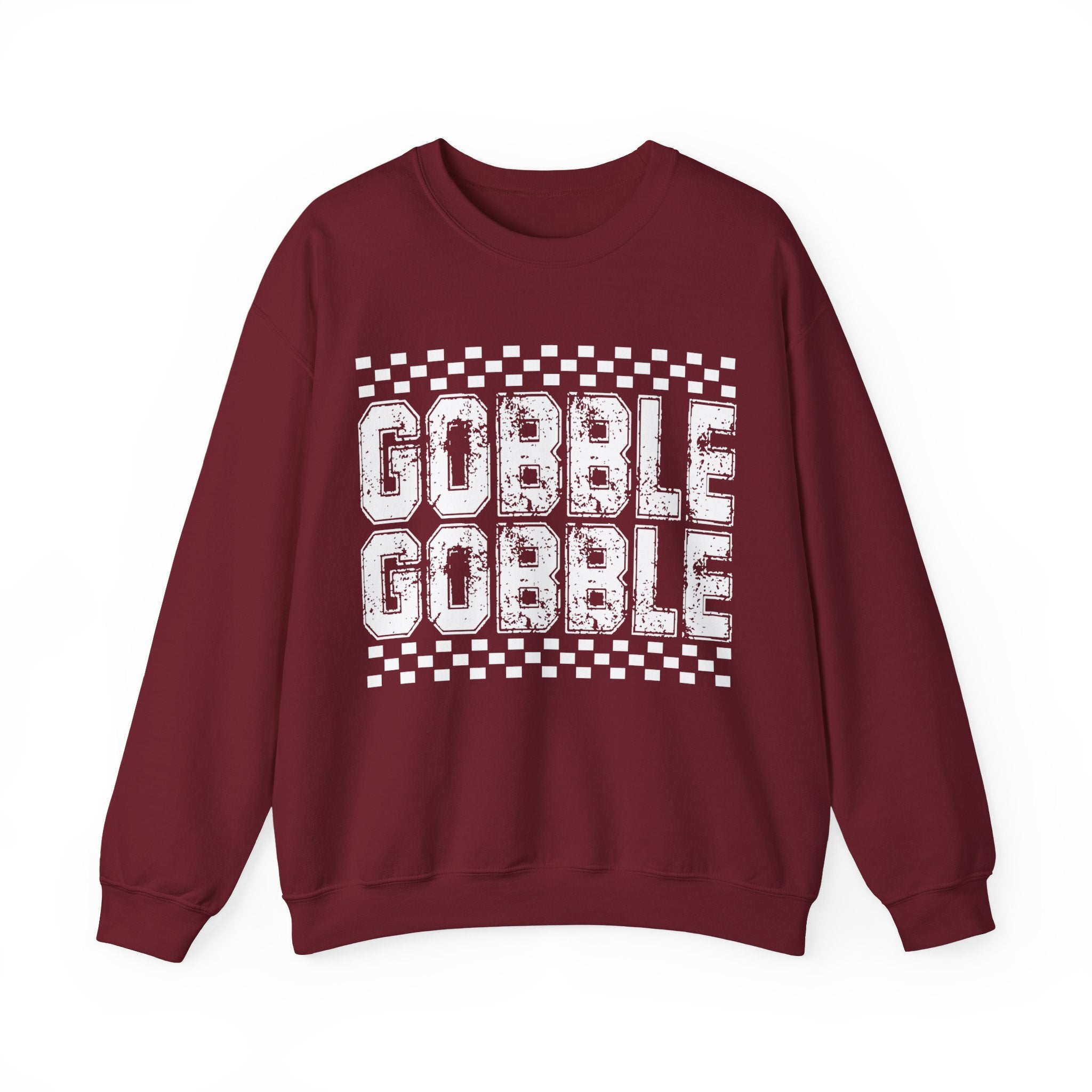 Gobble Gobble Checkerboard Thanksgiving Sweatshirt