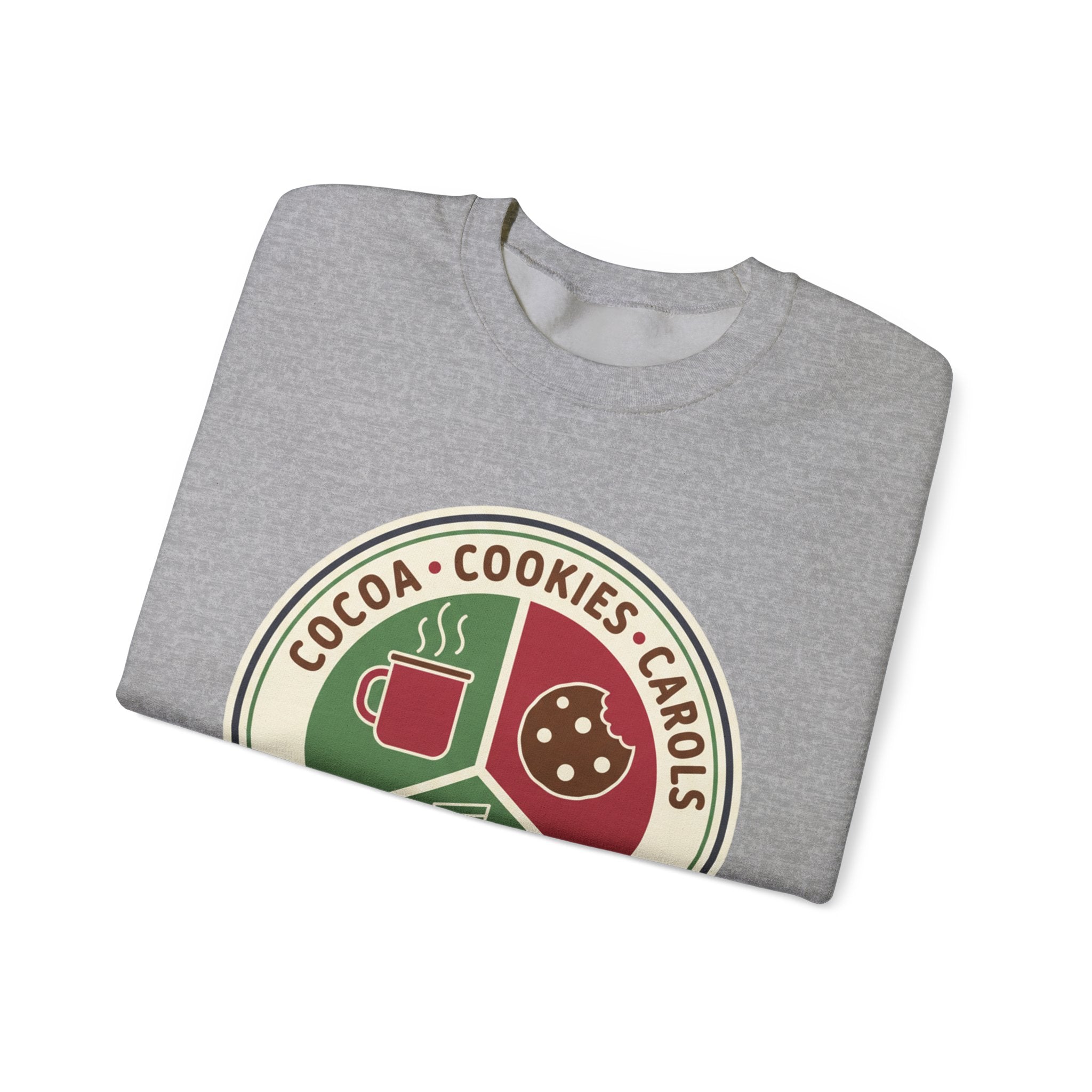 Cocoa Cookies Carols Christmas Sweatshirt | Womens Holiday Sweatshirt
