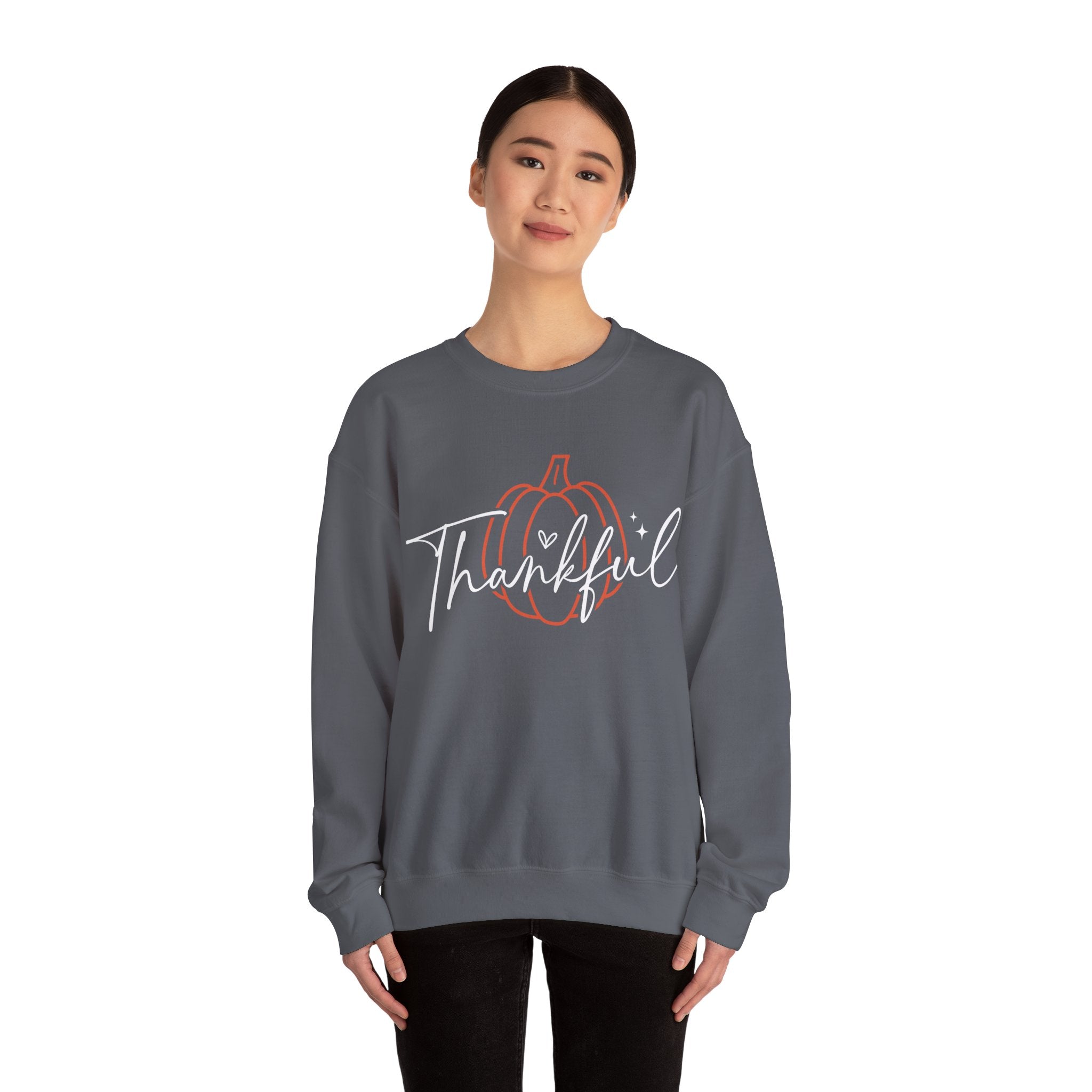 Thankful Pumpkin Womens Thanksgiving Sweatshirt