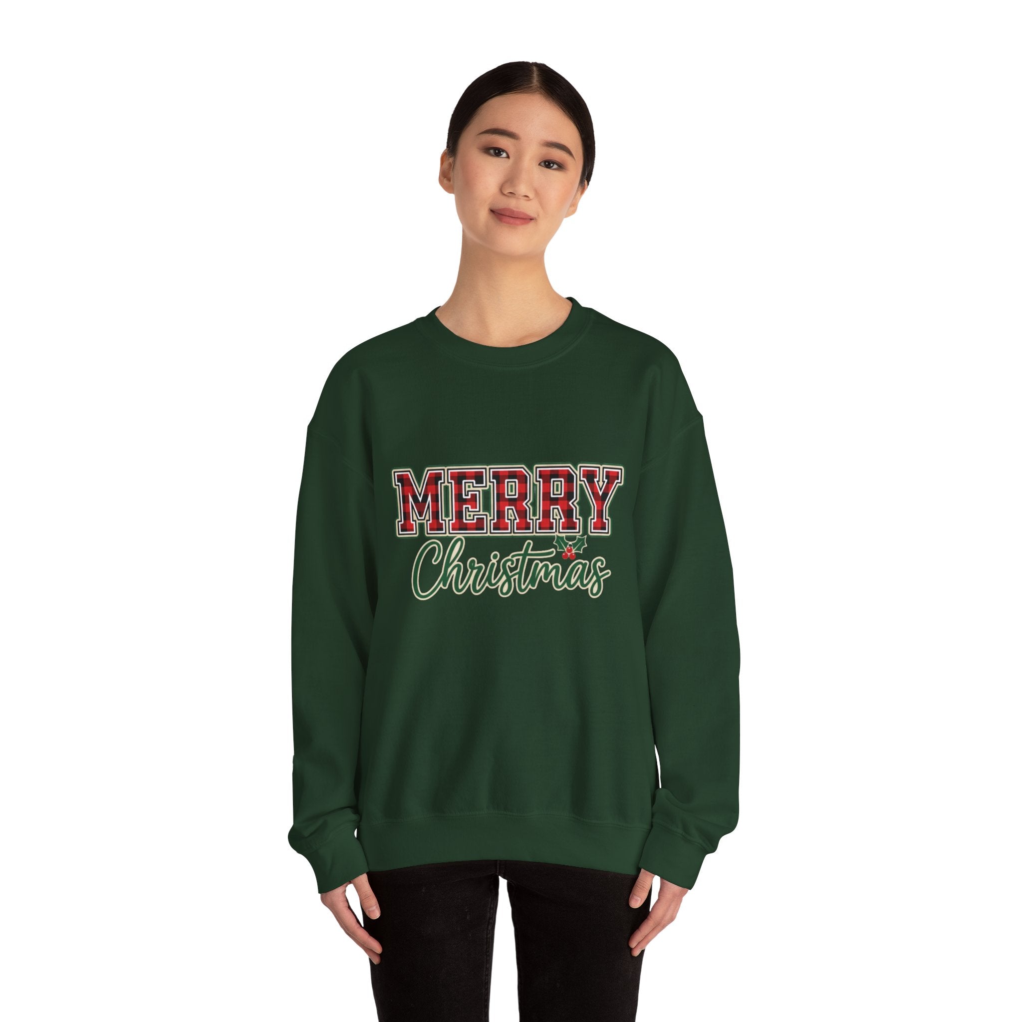 Classic Merry Christmas Womens Christmas Sweatshirt | Holiday Sweater for Women