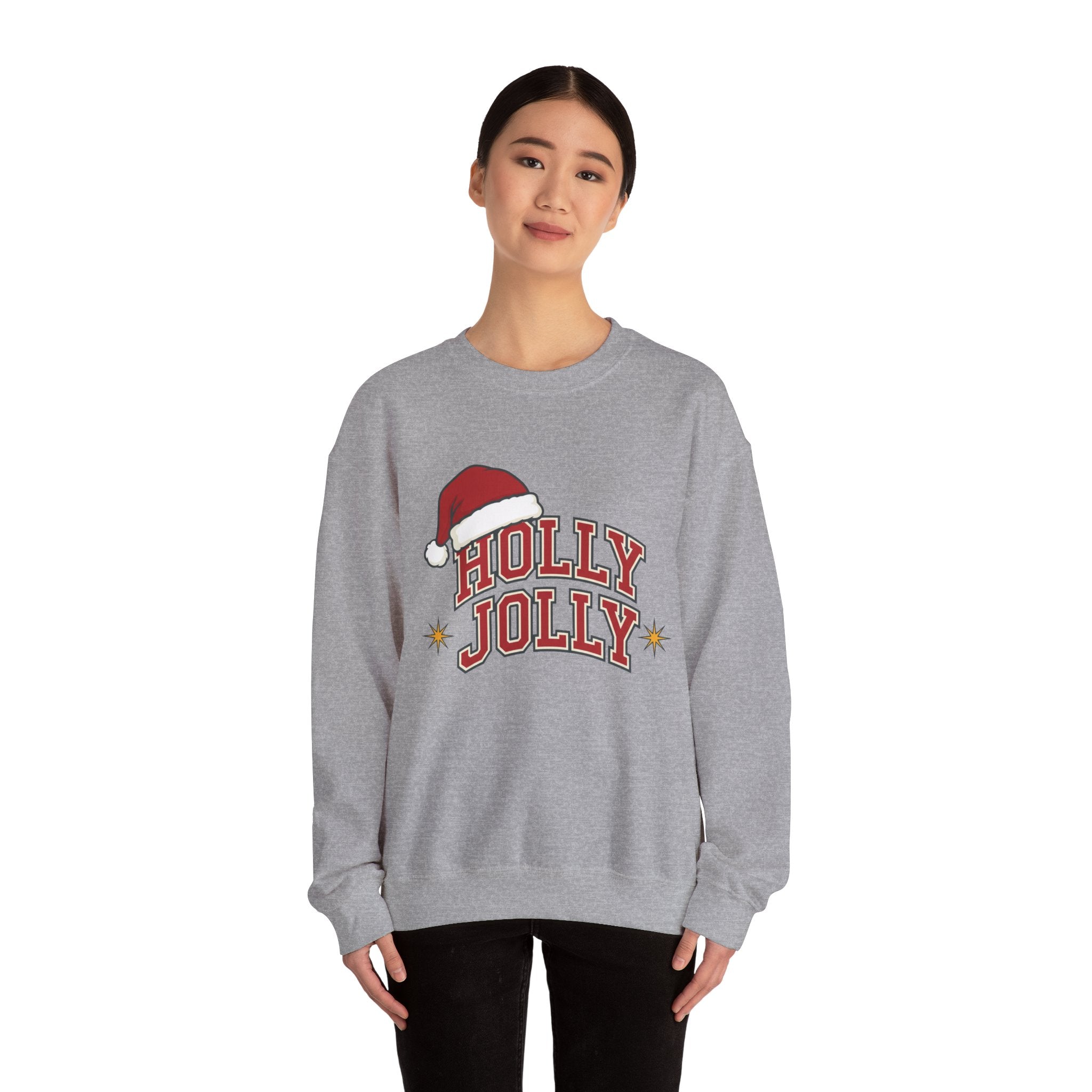 Holly Jolly Santa Hat Sweatshirt | Womens Christmas Sweatshirt