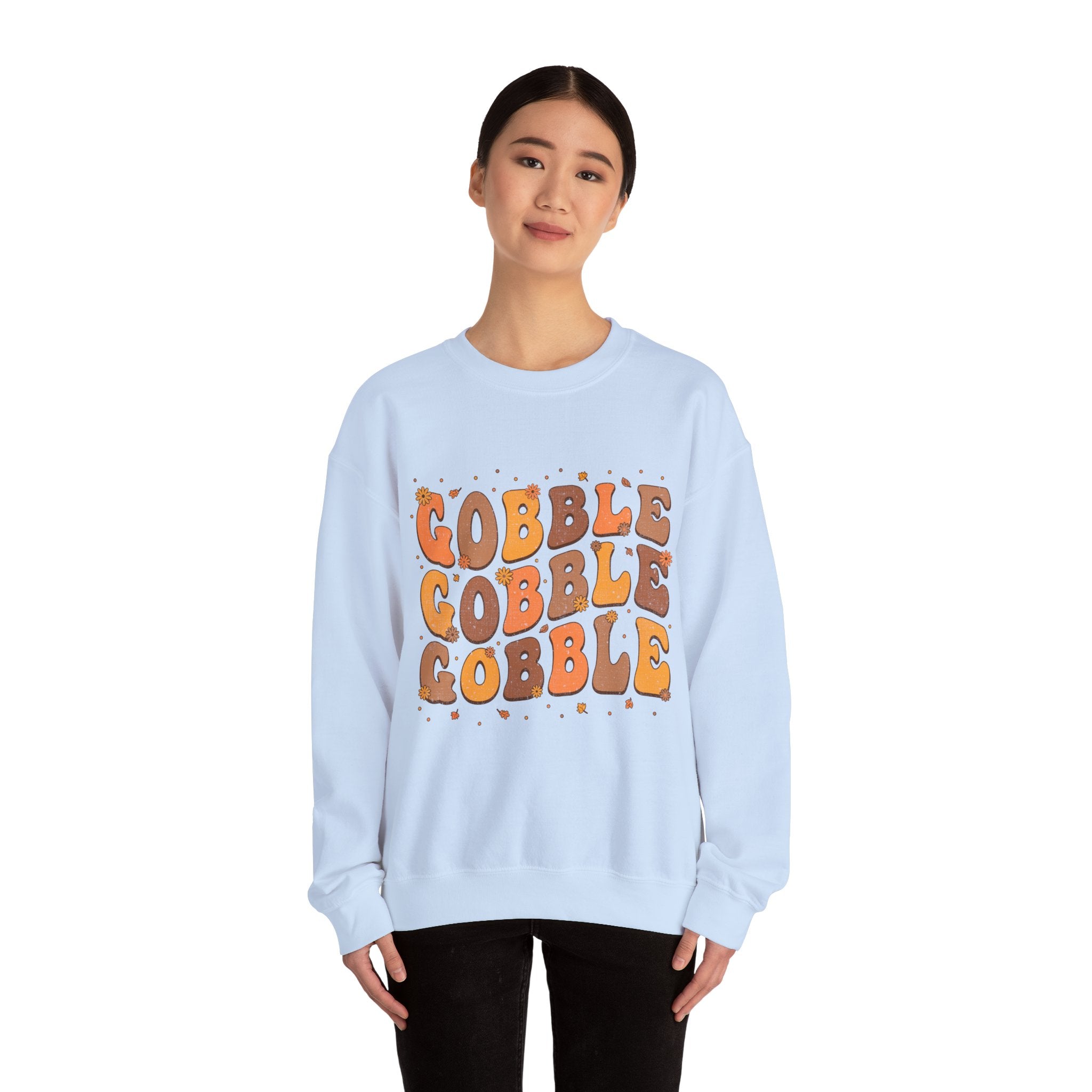 Gobble Gobble Gobble Retro Thanksgiving Sweatshirt