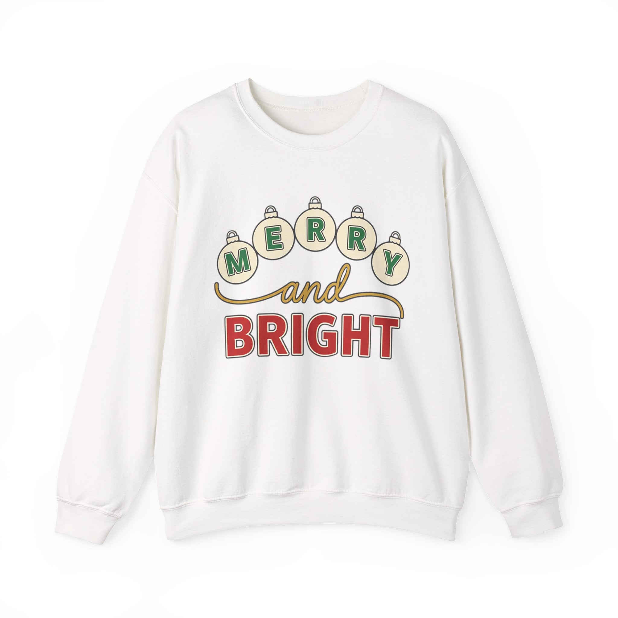 Merry and Bright Womens Christmas Ornaments Sweatshirt