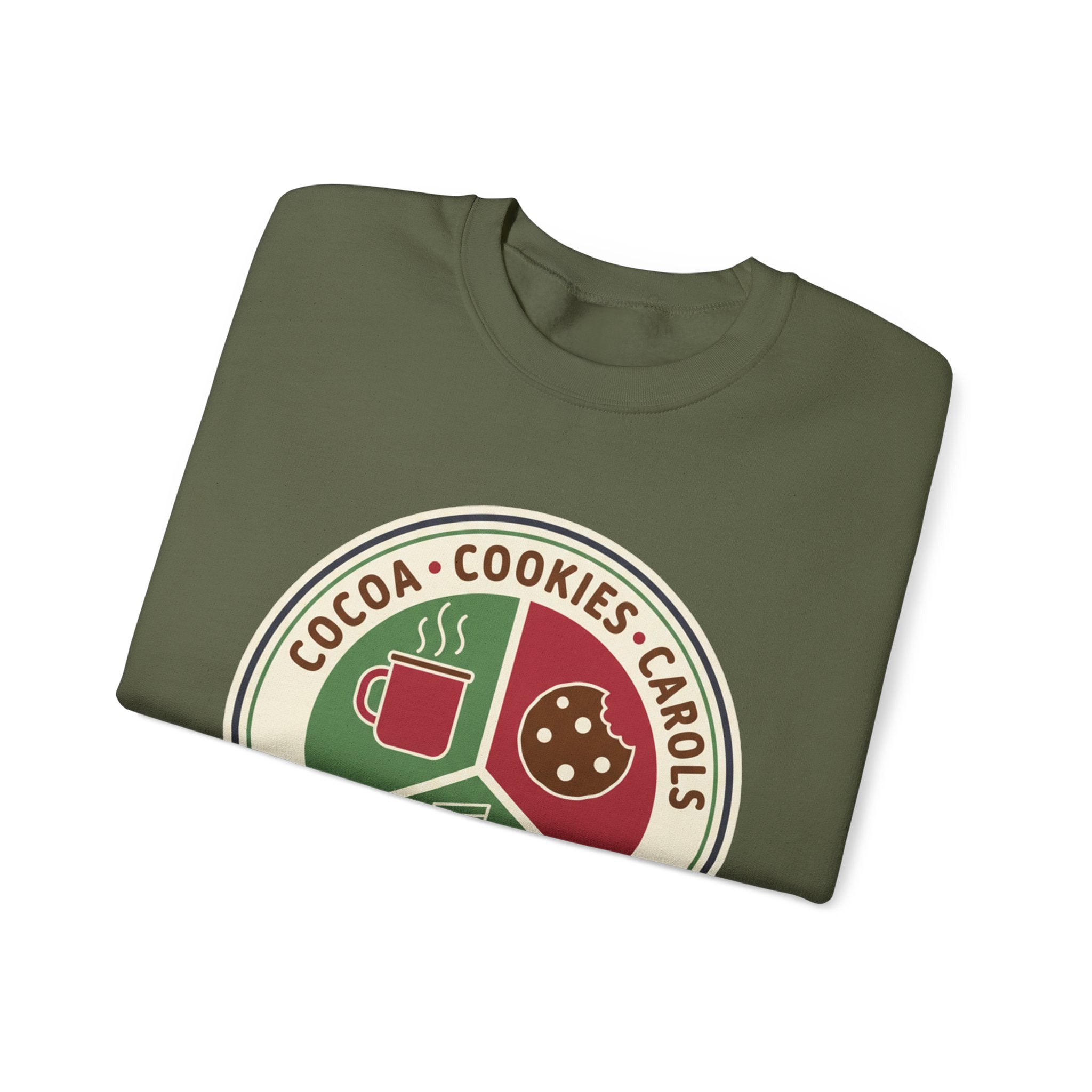 Cocoa Cookies Carols Christmas Sweatshirt | Womens Holiday Sweatshirt