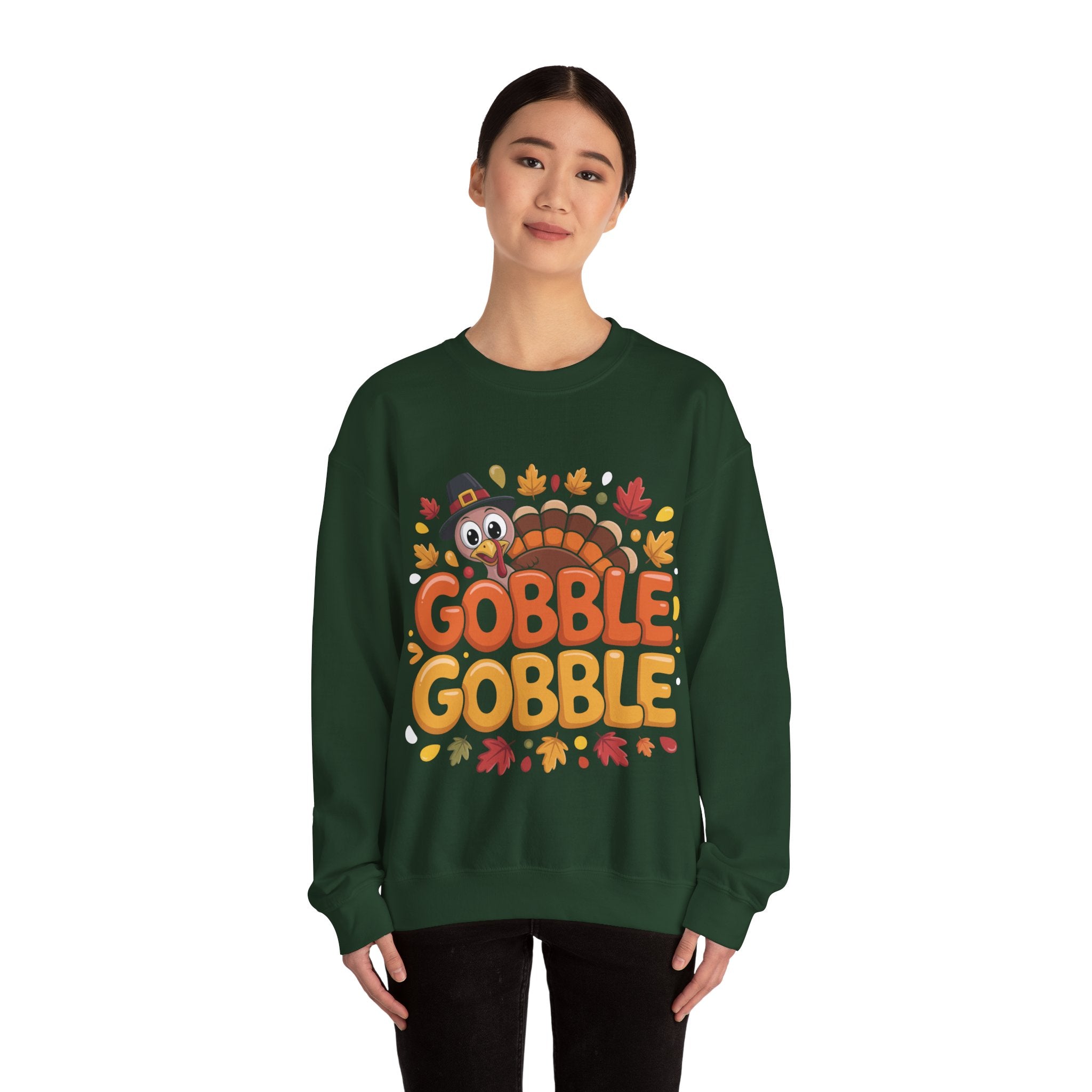 Gobble Gobble Turkey Thanksgiving Sweatshirt Crewneck Pullover Sweatshirt