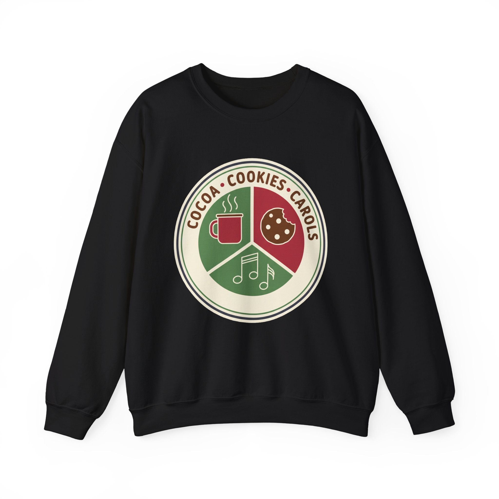 Cocoa Cookies Carols Christmas Sweatshirt | Womens Holiday Sweatshirt