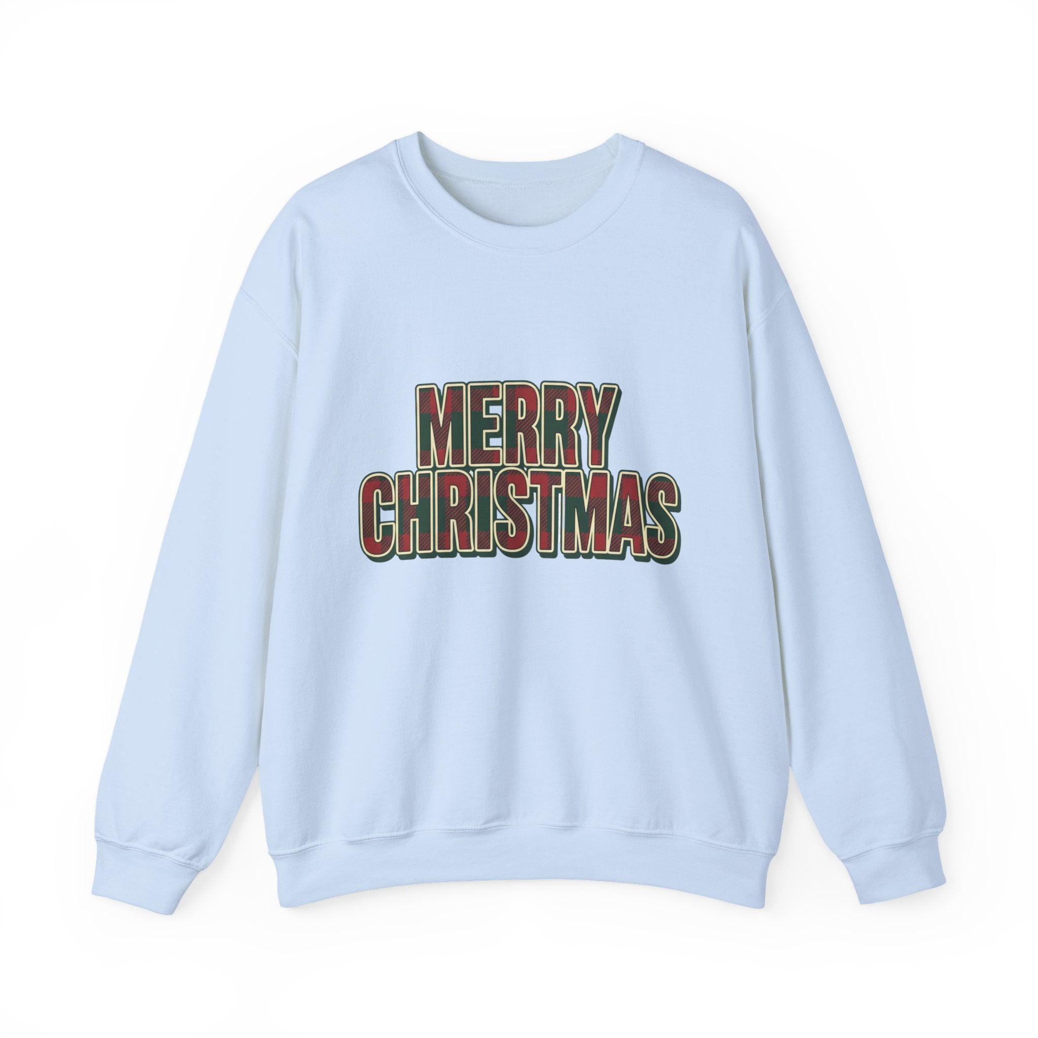 Merry Christmas Womens Christmas Sweatshirt | Plaid Letters