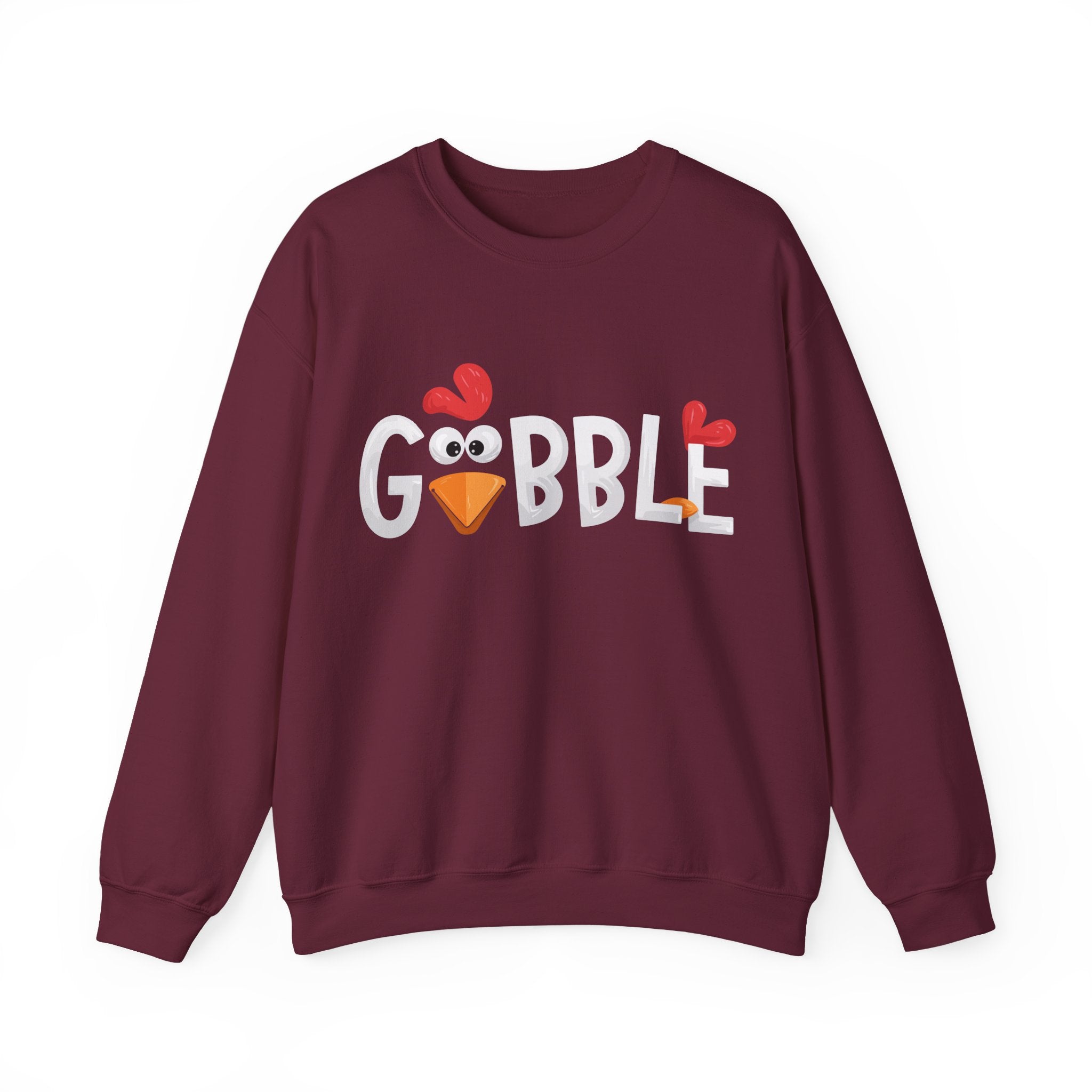 Gobble Turkey Face Thanksgiving Sweatshirt