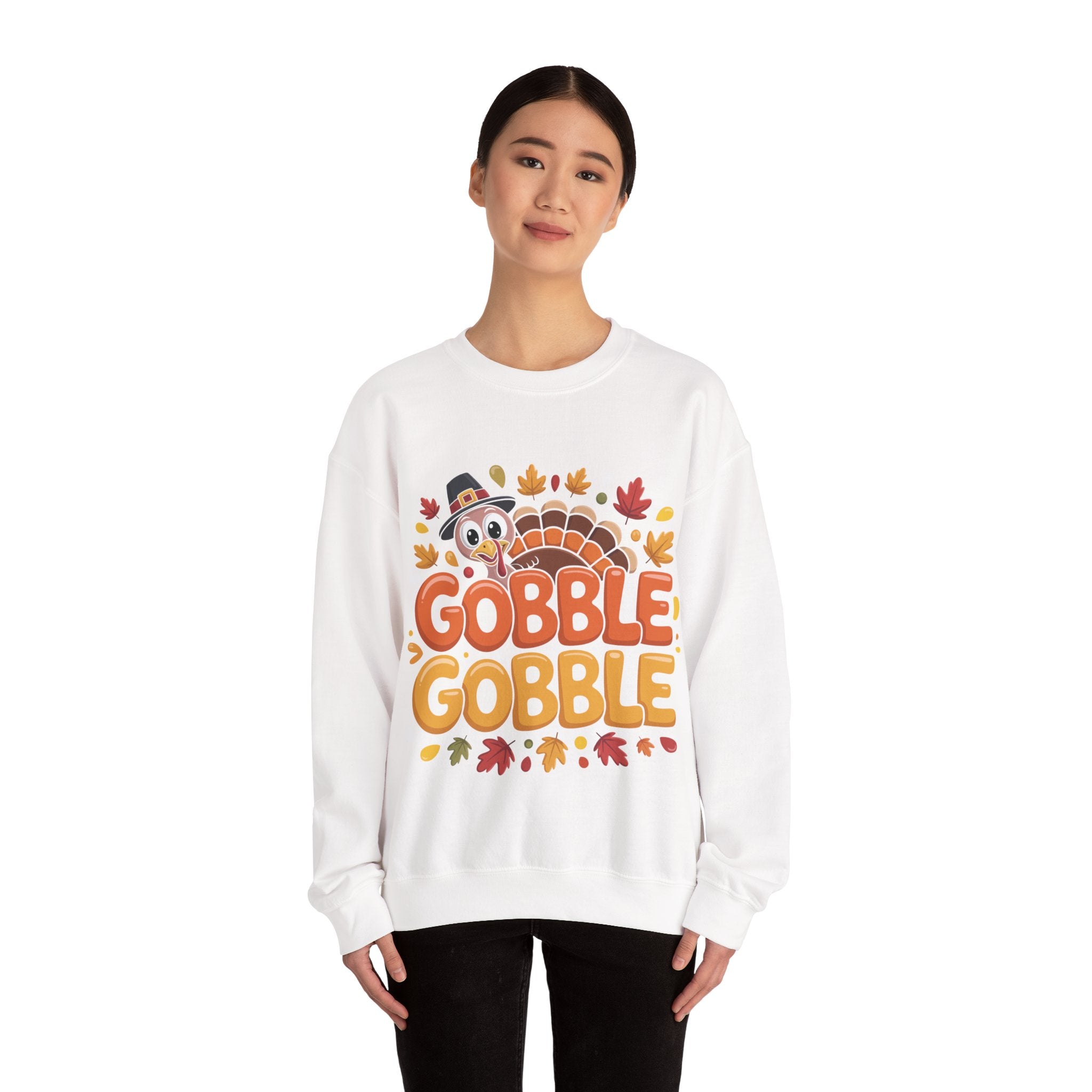 Gobble Gobble Turkey Thanksgiving Sweatshirt Crewneck Pullover Sweatshirt