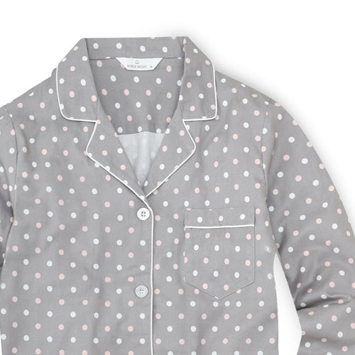 Polka Dots - Gray Pink White