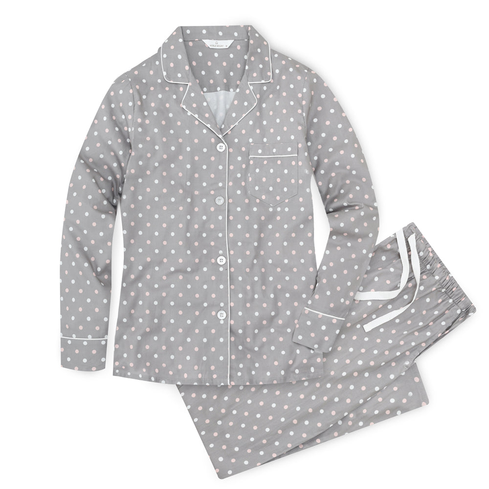 Womens 100% Cotton Pajama Set with Pockets