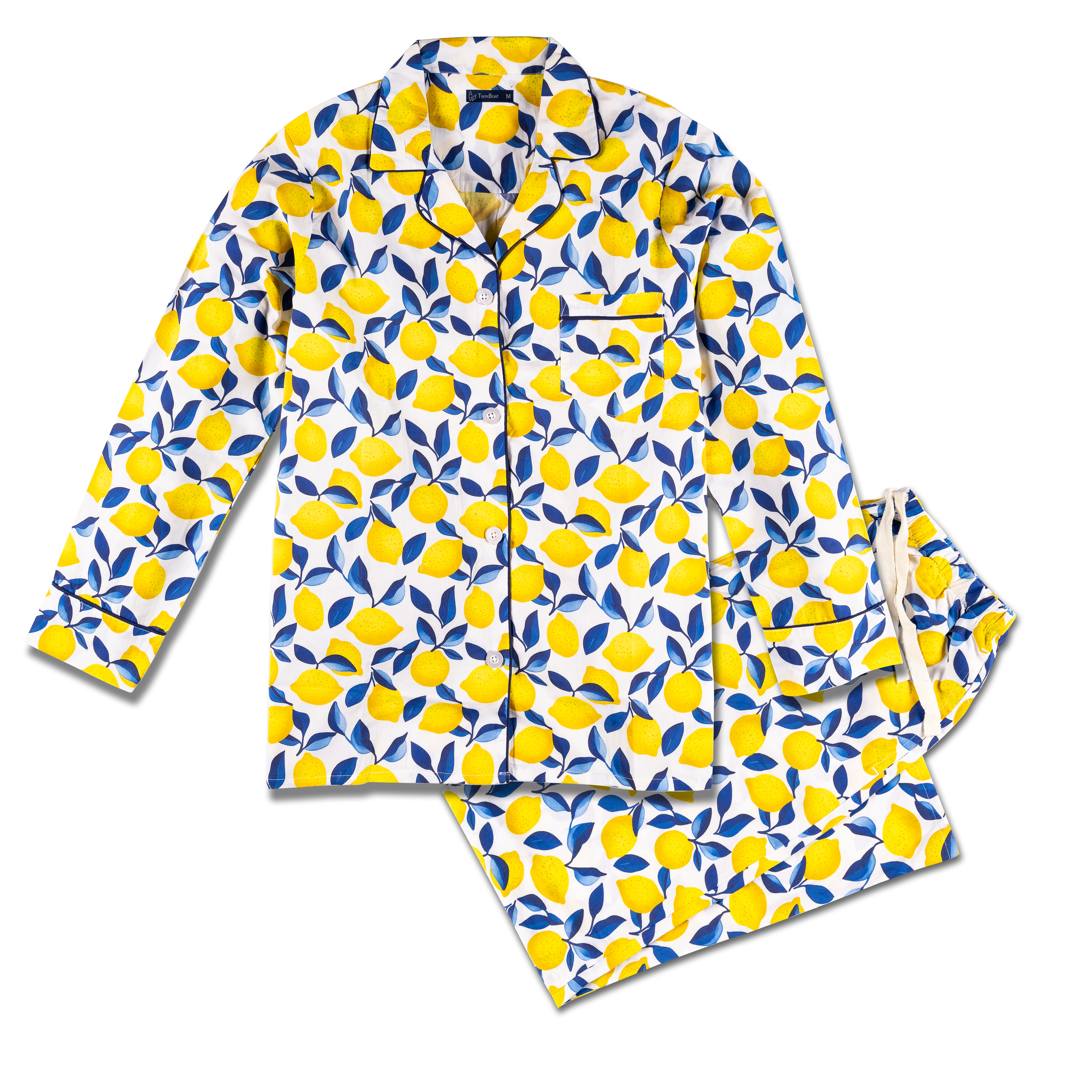 Womens 100% Cotton Poplin Pajama Set