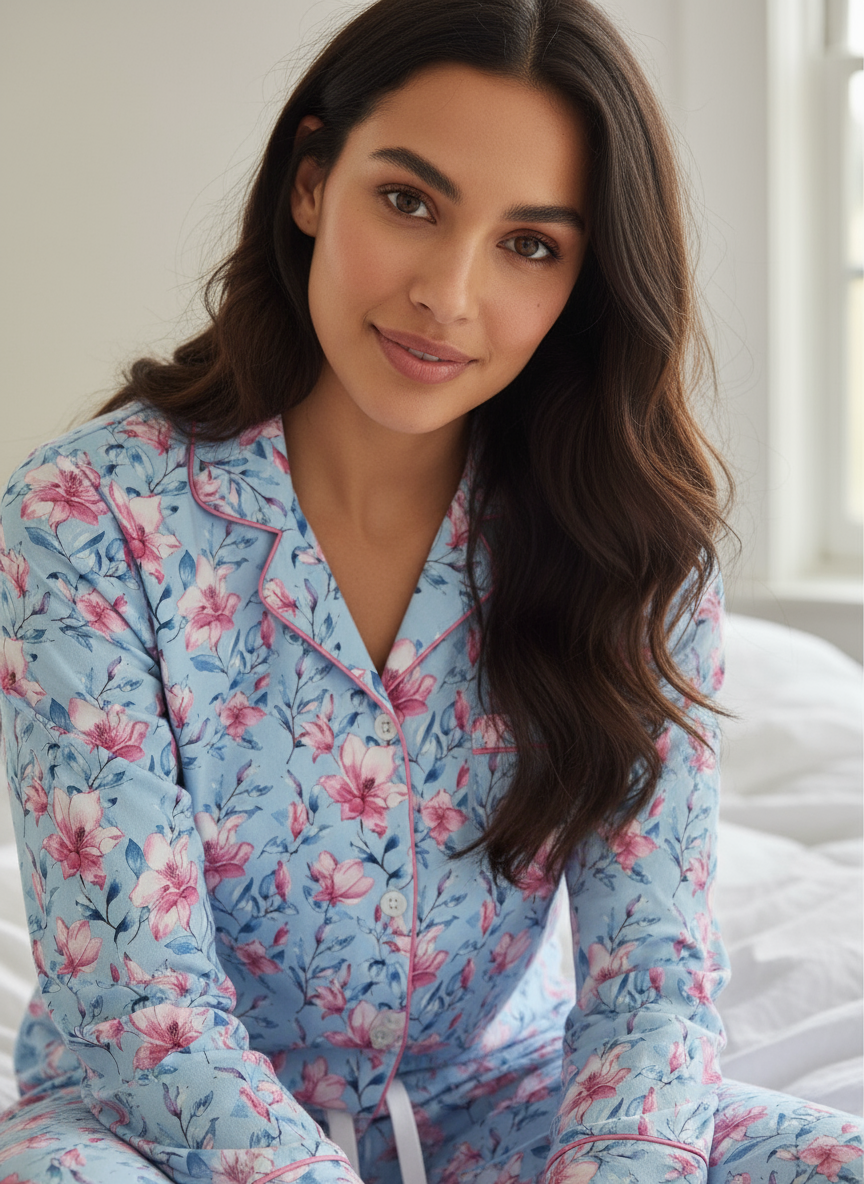 Floral Harmony - Blue Pink