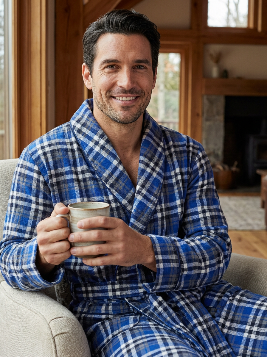 Plaid Blue Gray White