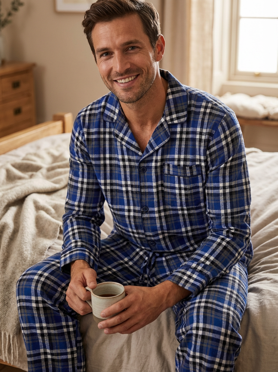 Plaid Blue Gray White