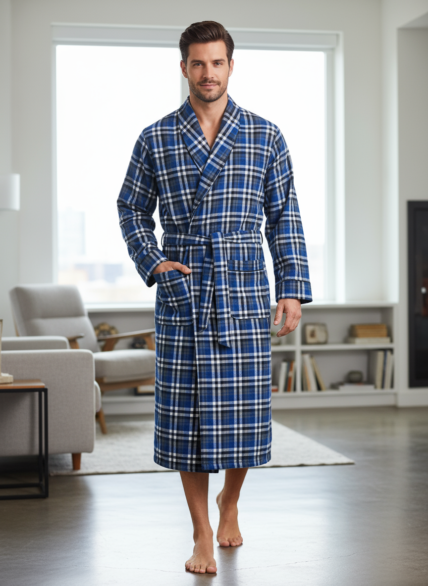 Plaid Blue Gray White