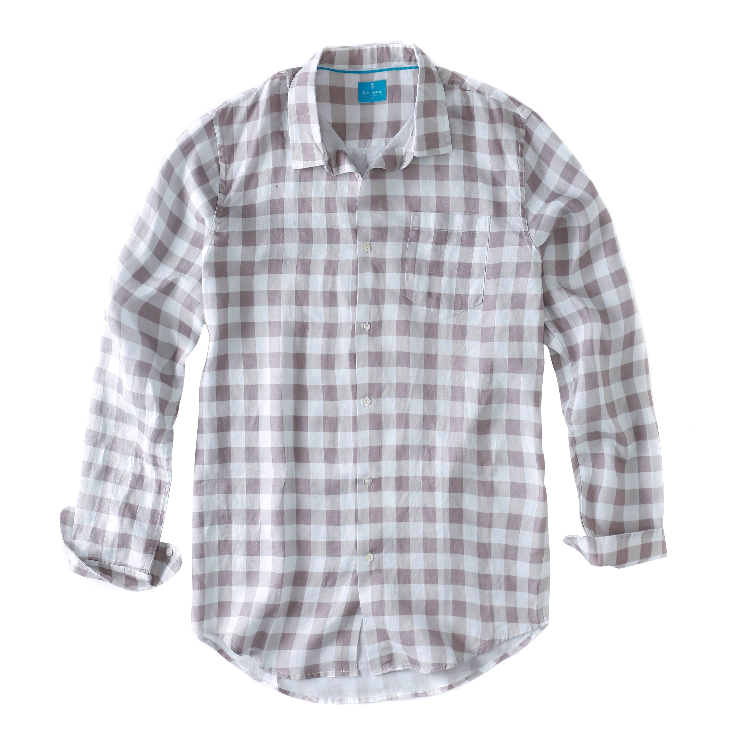 Mens Linen Shirt Gingham