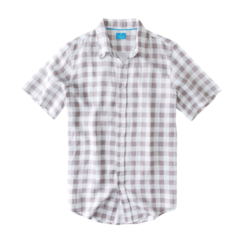 Men's Regular Fit Short Sleeve 100% Linen Shirt
