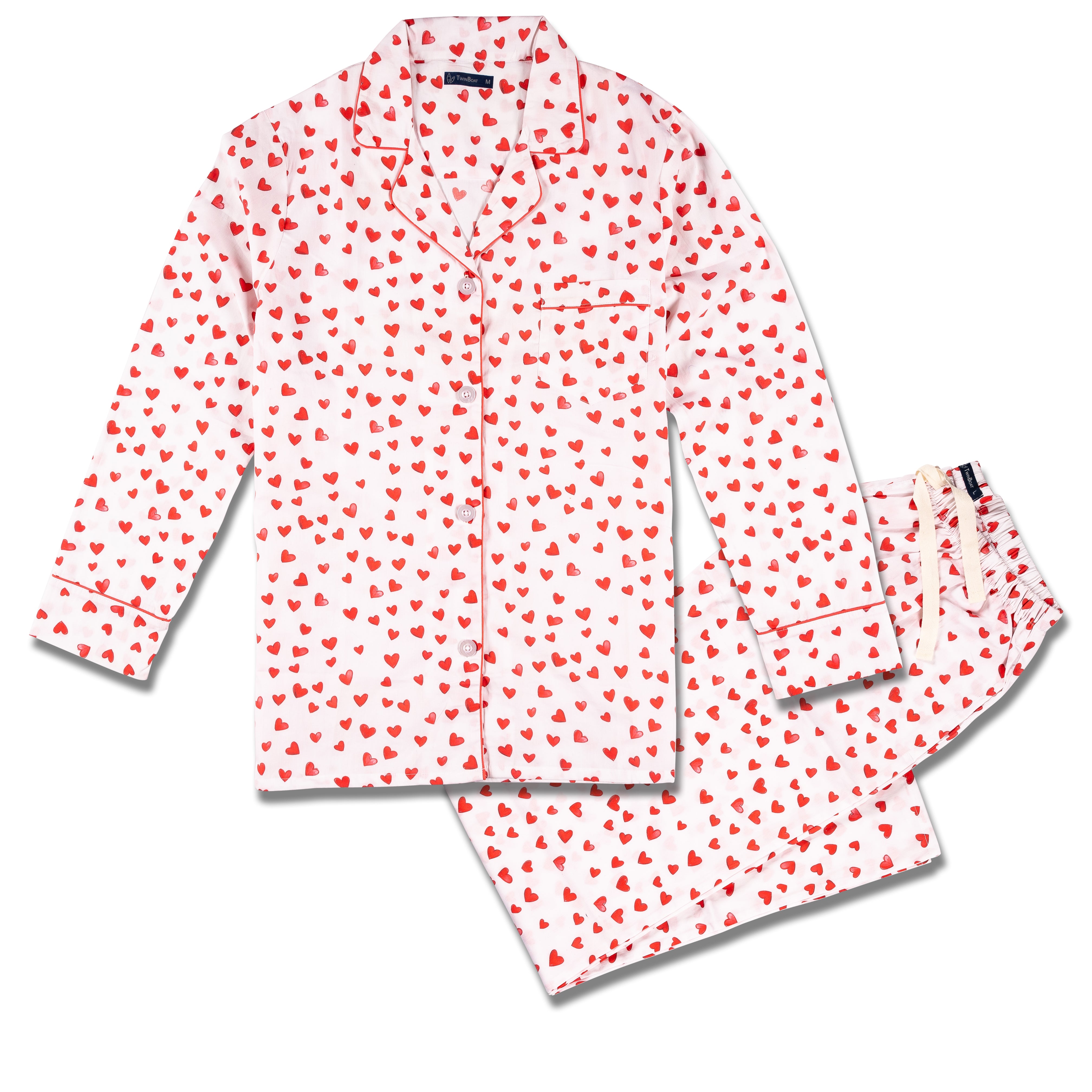 Womens 100% Cotton Poplin Pajama Set