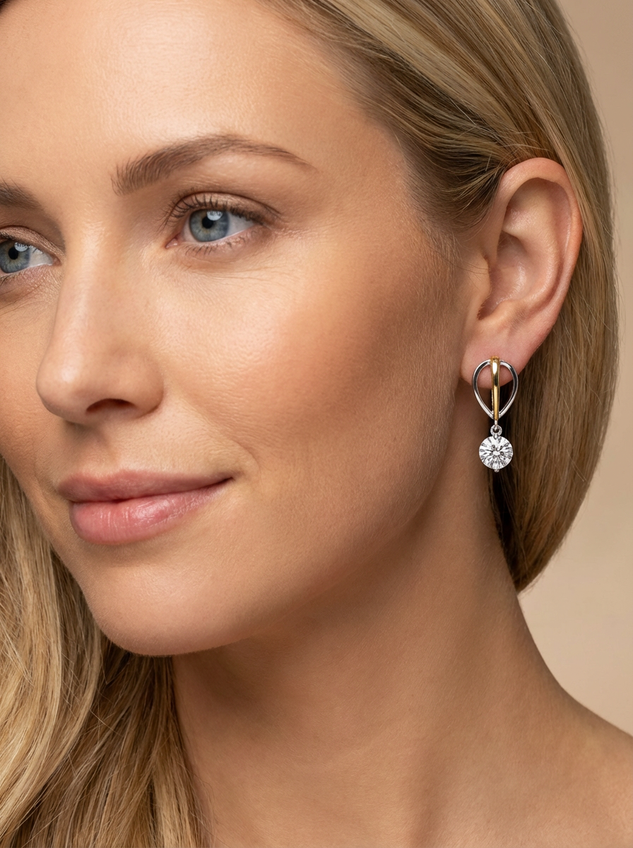 3 Carat Rhodium Plated CZ Dangle Earrings