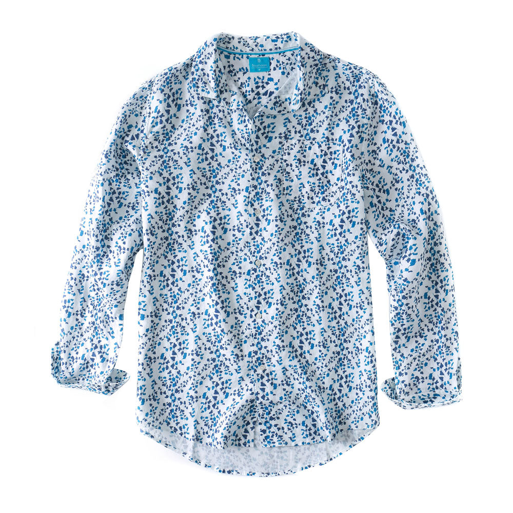 Mens Linen Shirt Liberty Leaves