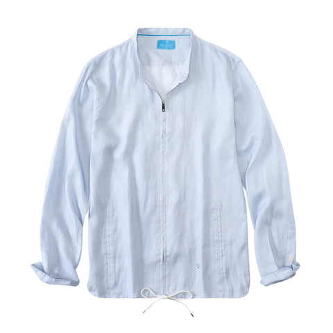 Men's 100% Linen Casual Zip Up Jacket