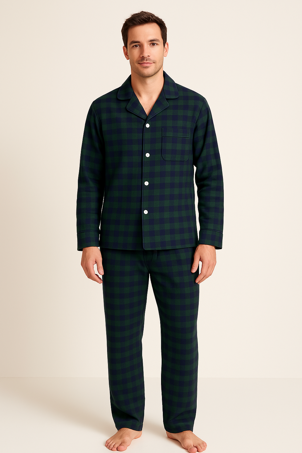 Gingham Green-Navy
