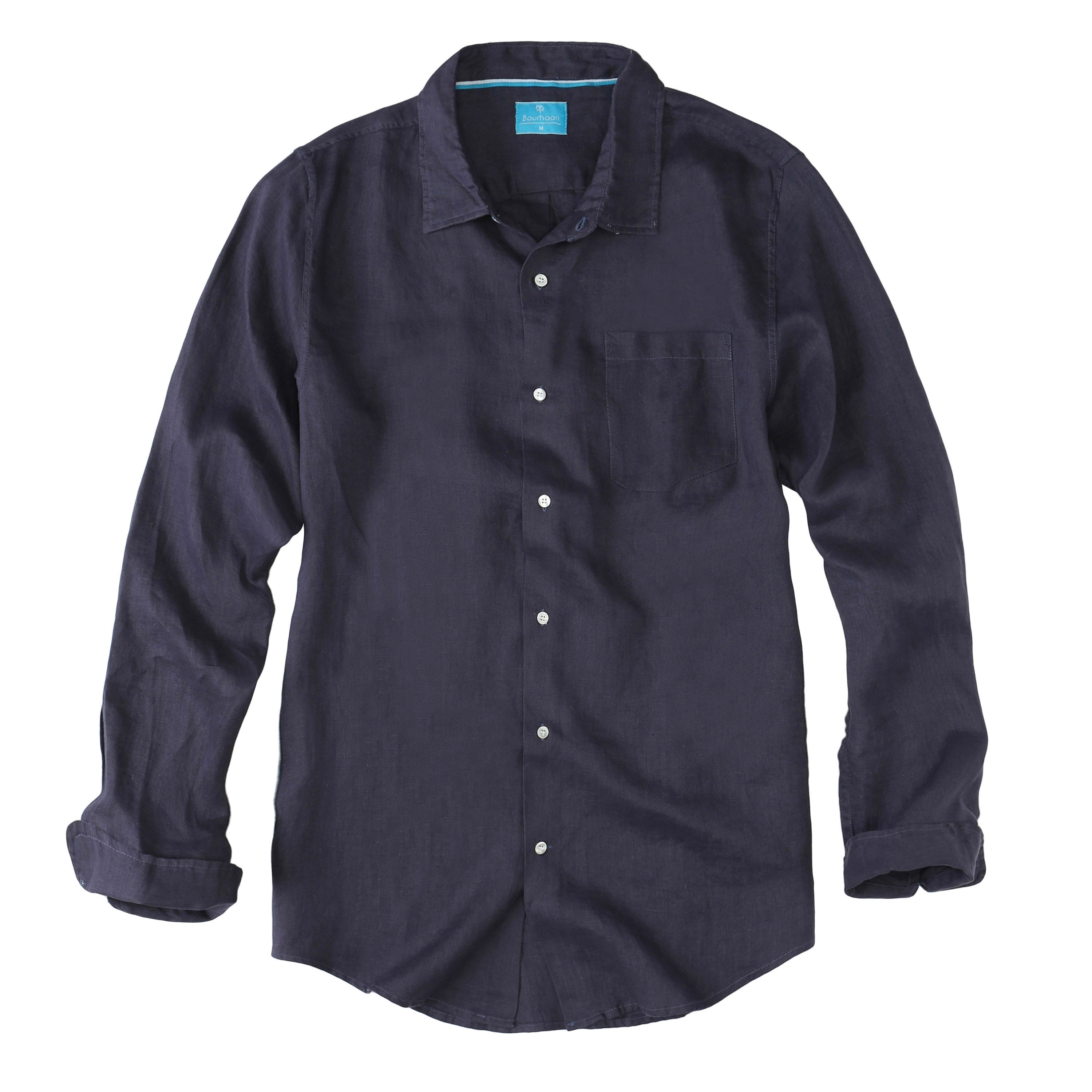 Mens Linen Shirt Dark Grey