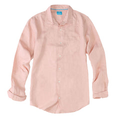 Mens Linen Shirt Peach