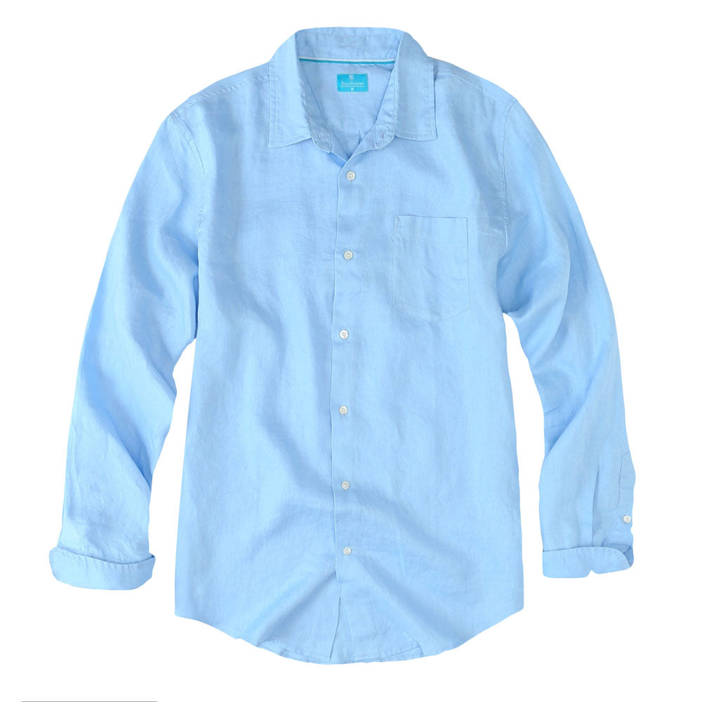 Mens Linen Shirt Blue