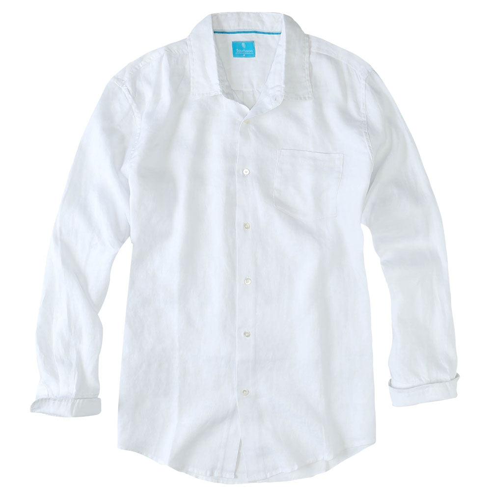 mens white linen shirt